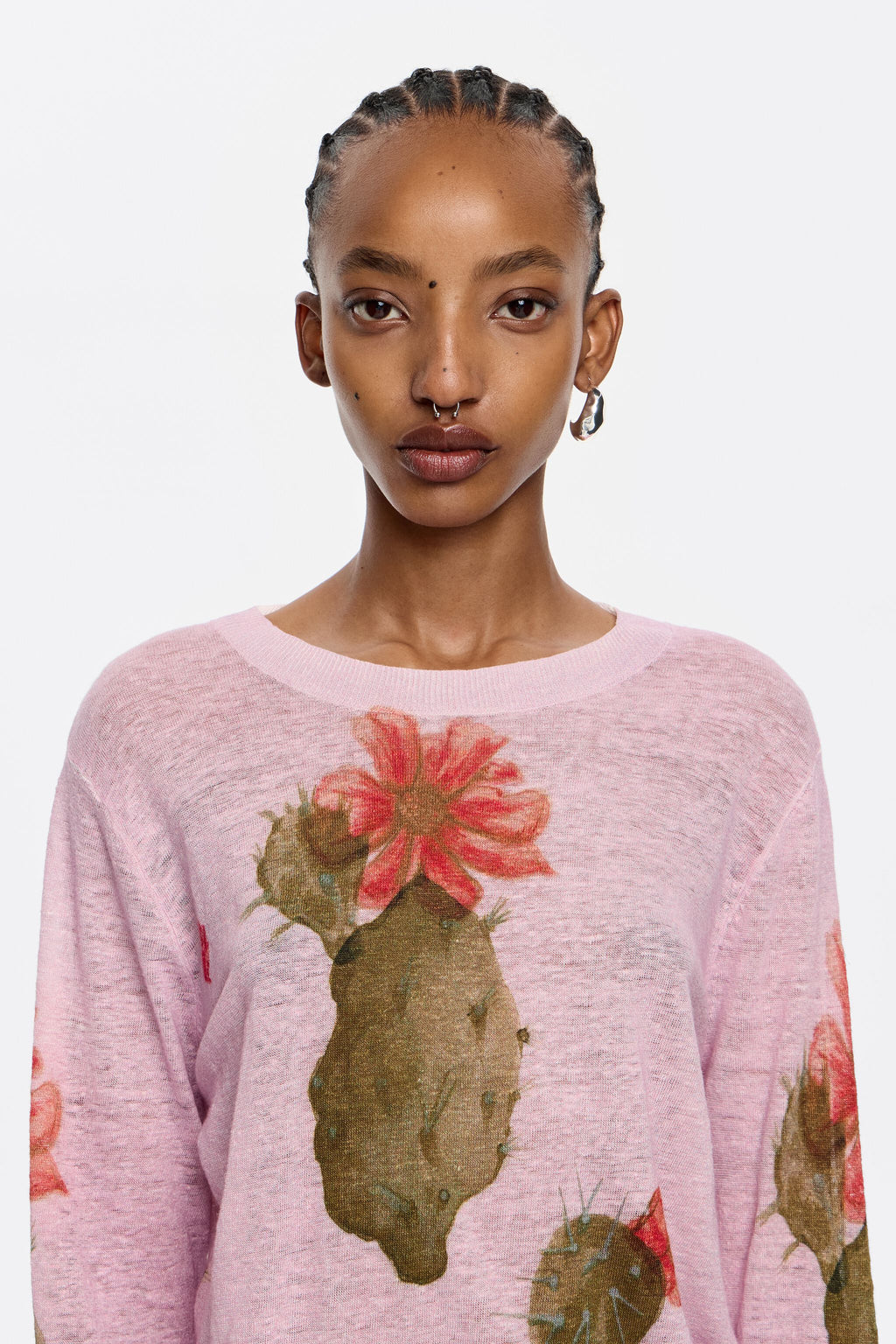 Pink Cactus linen sweater