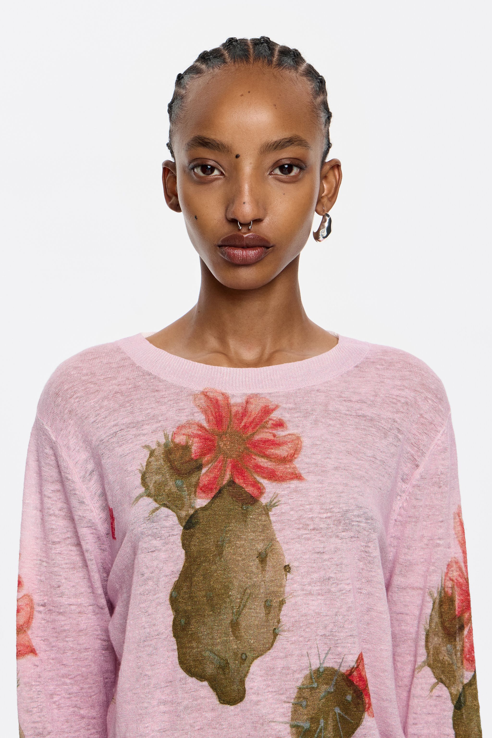 Pink Cactus linen sweater