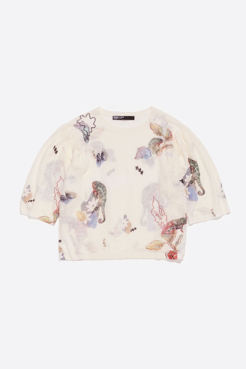 Ivory Chameleon gathered shoulder sweater