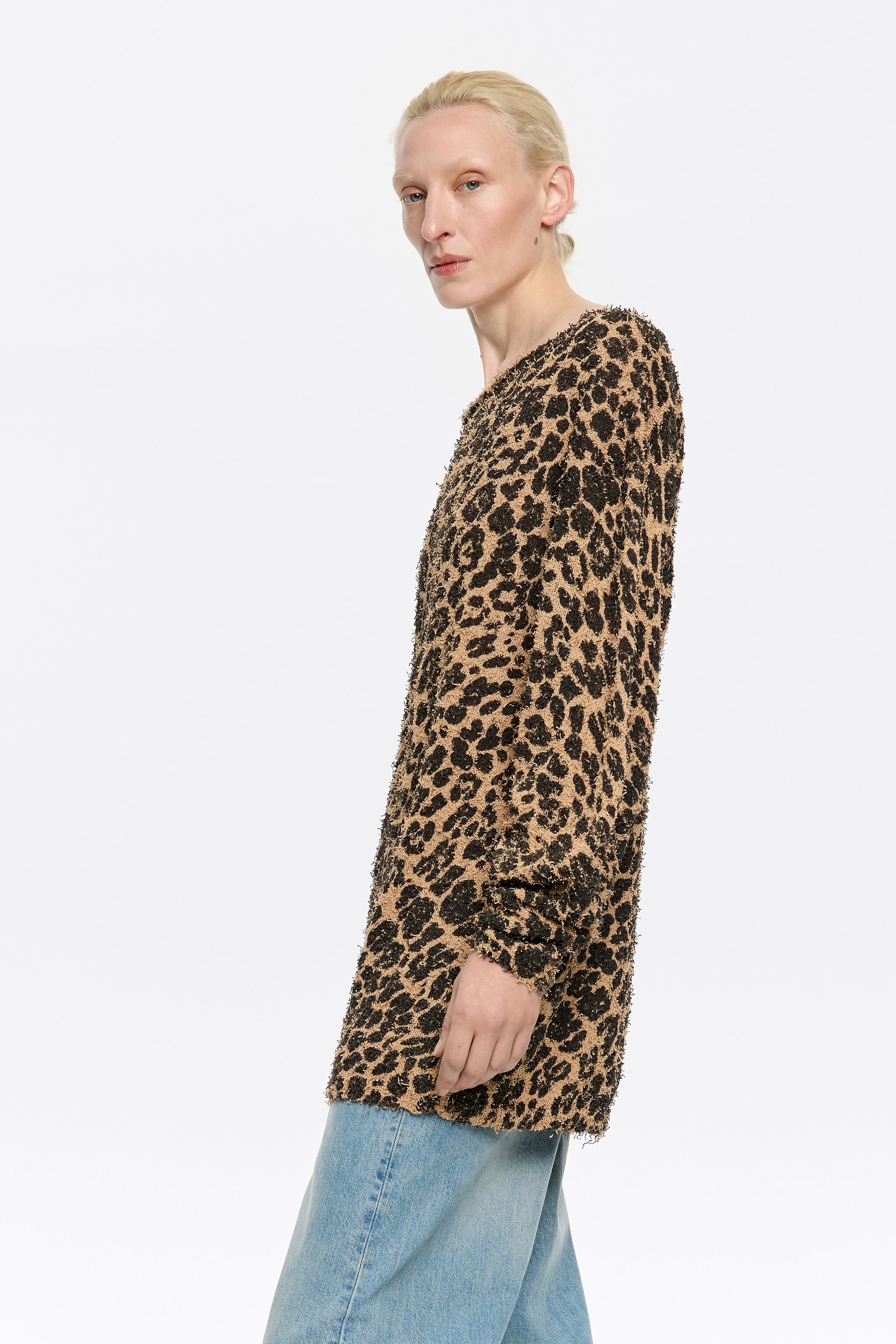 Natural Leopard fancy knit sweater