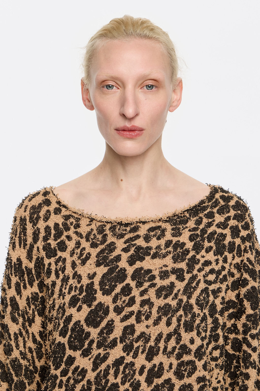 Natural Leopard fancy knit sweater