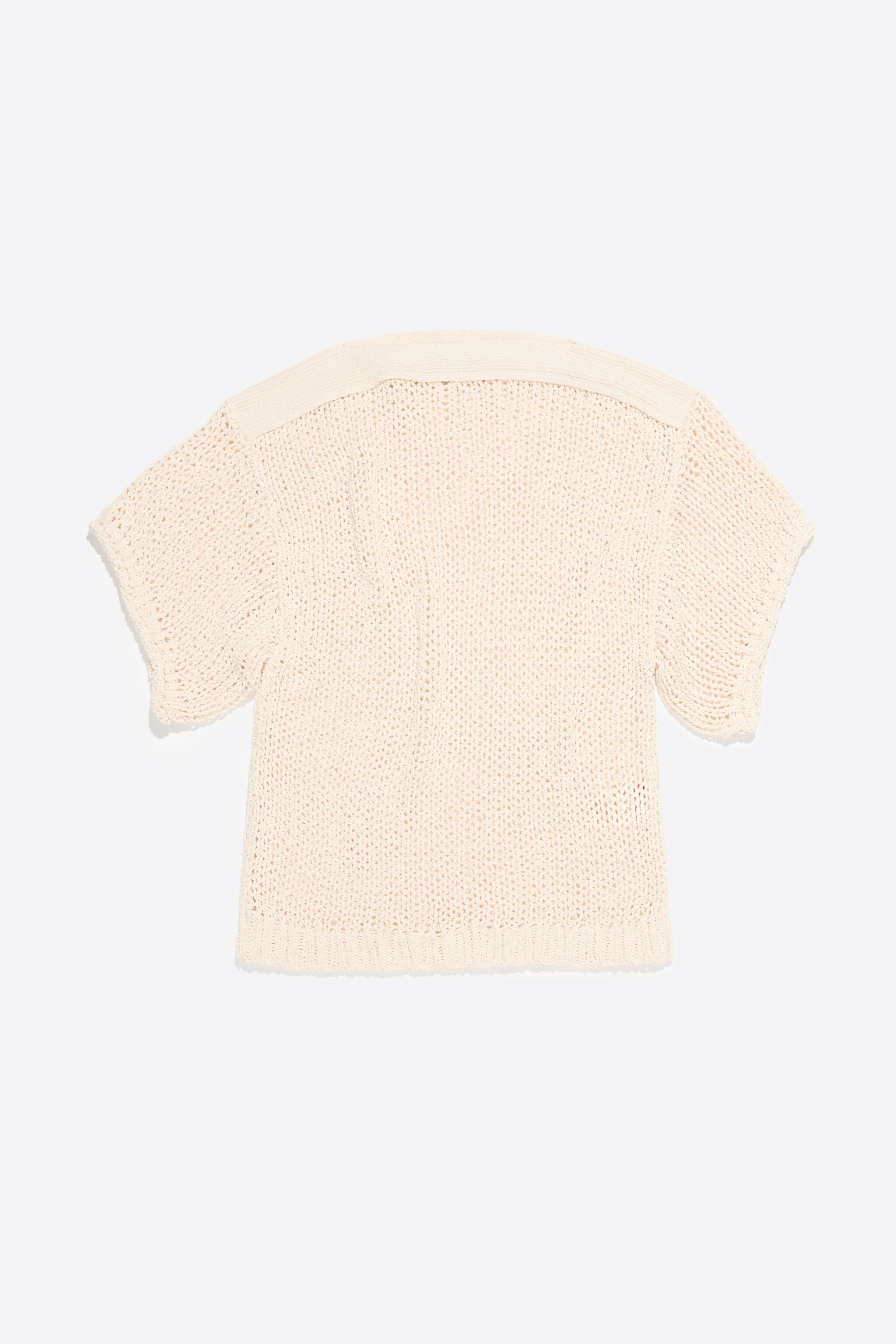Ivory oversize open-knit sweater