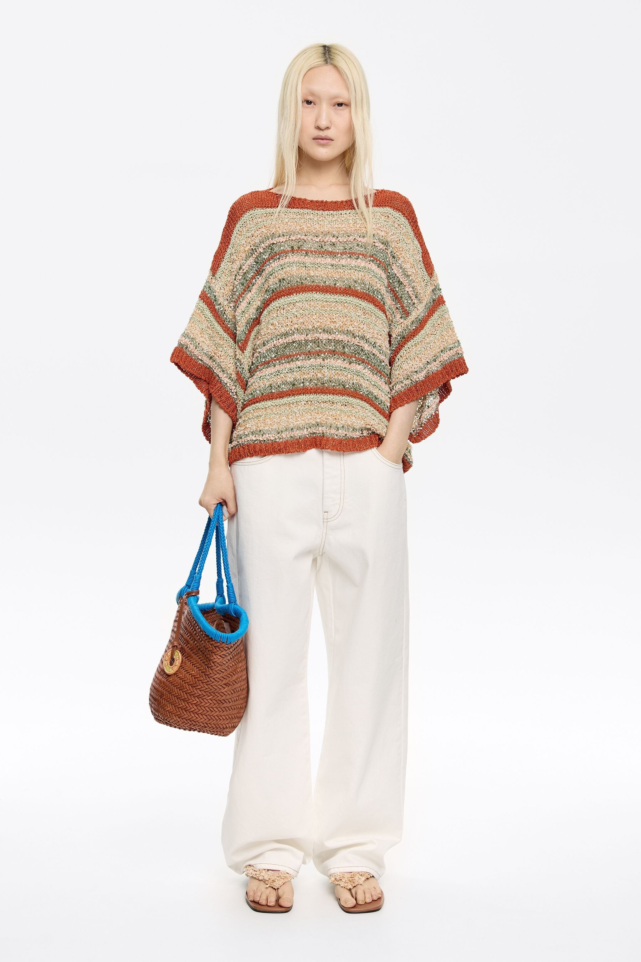 Green striped sweater