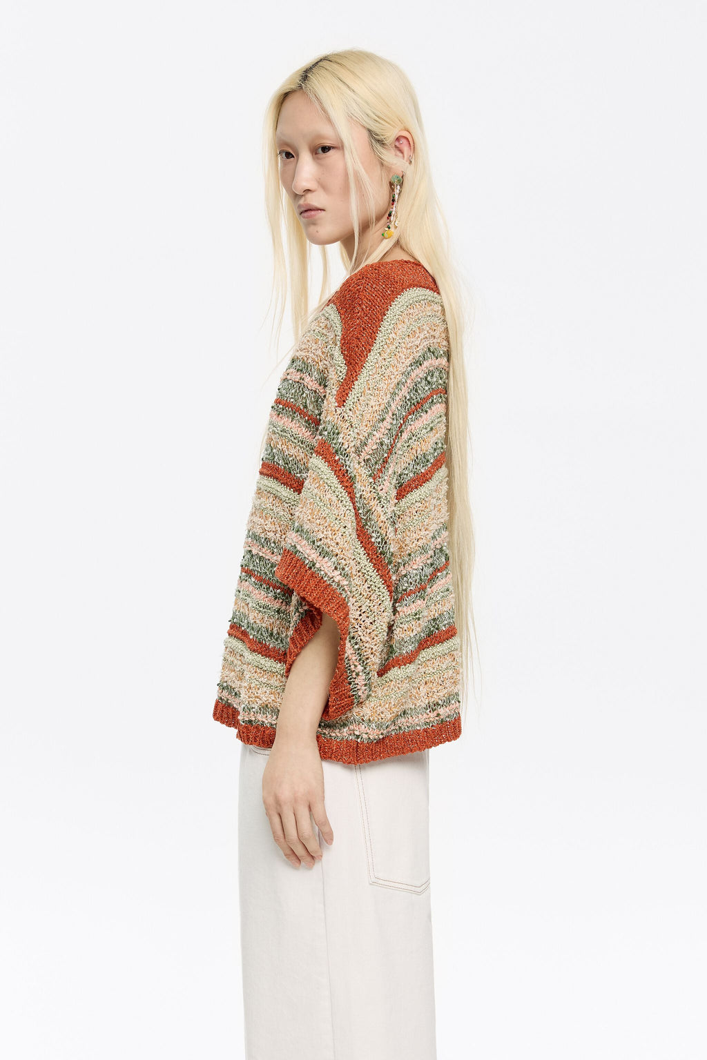 Green striped sweater