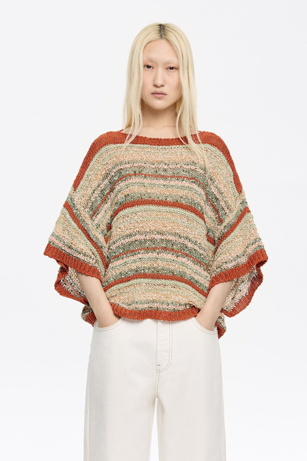 Green striped sweater