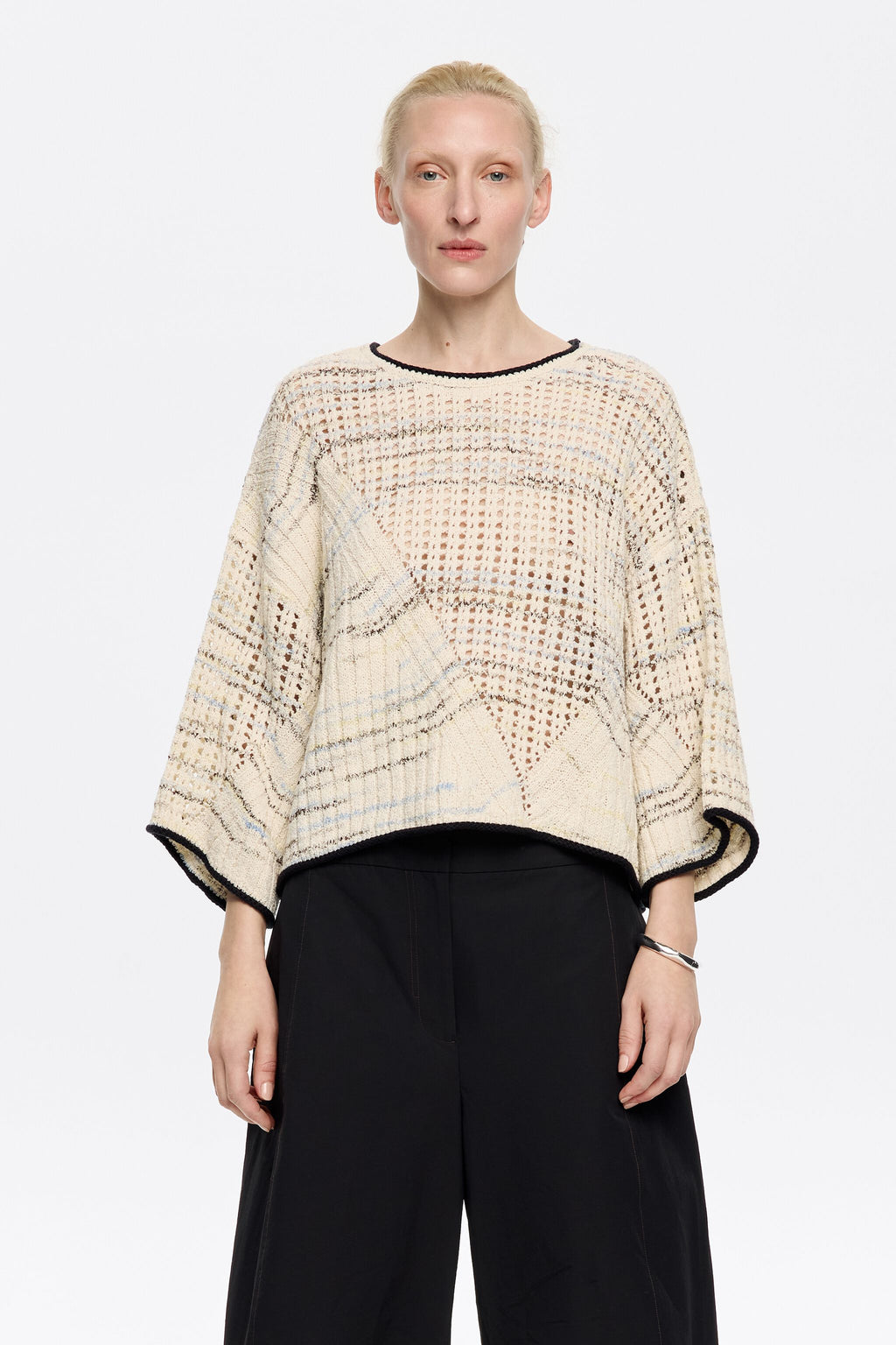 Ivory open-knit sweater