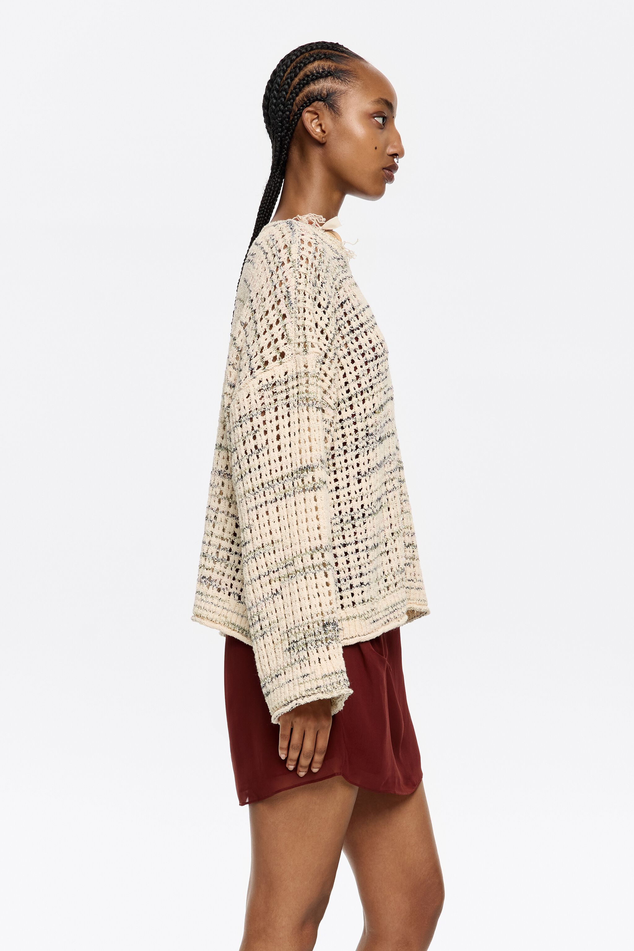 Ivory cotton boxy sweater