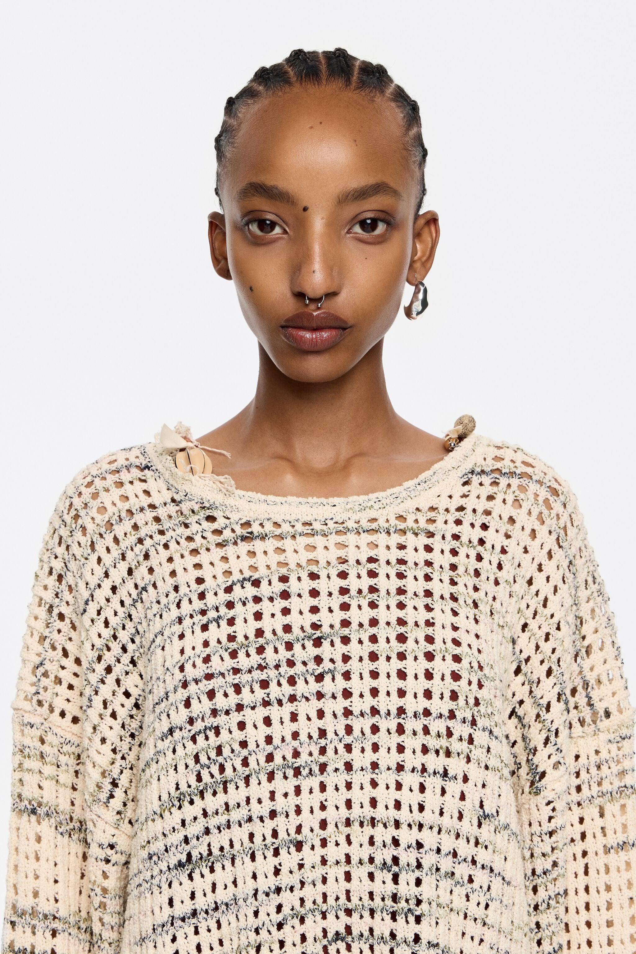 Ivory cotton boxy sweater