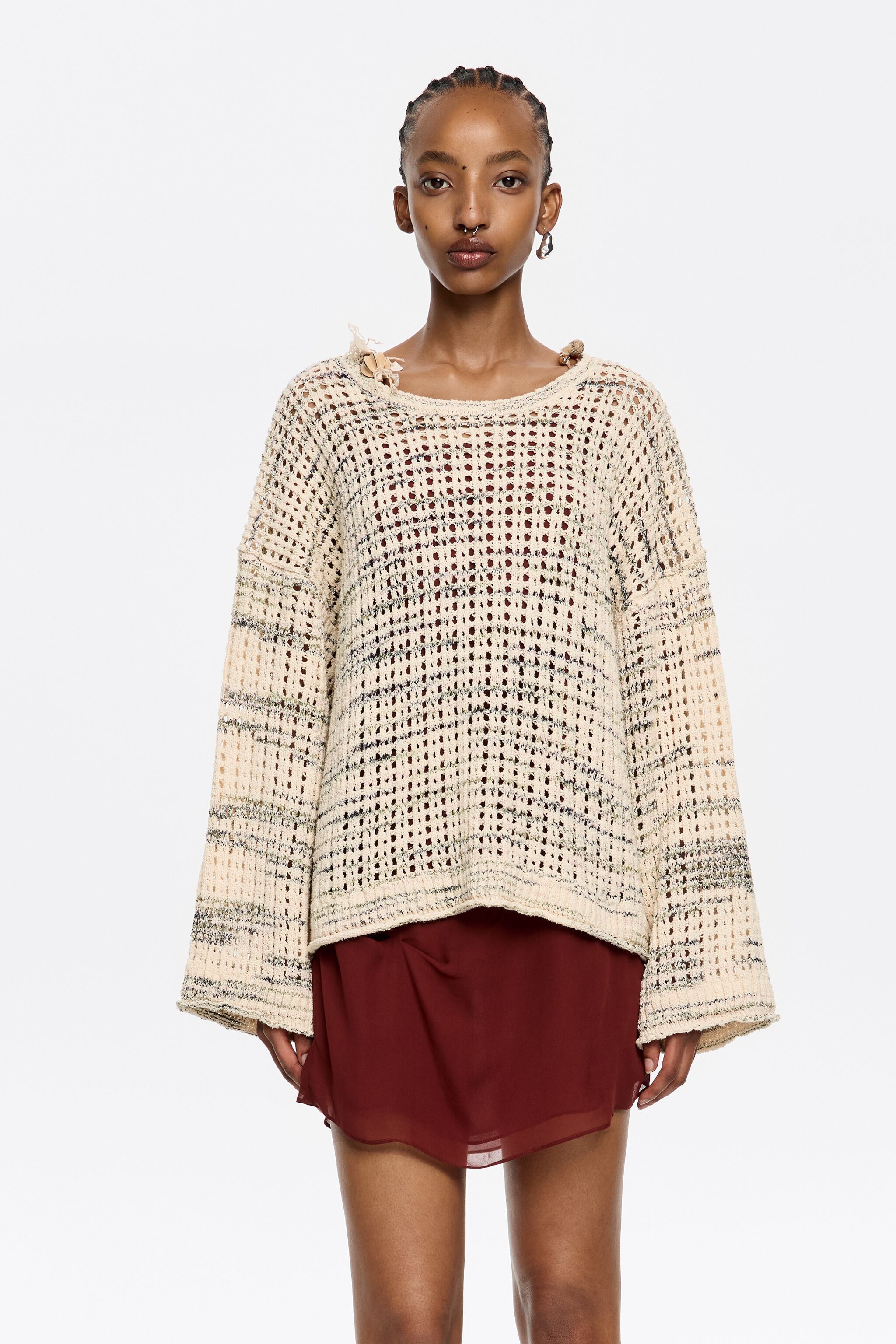 Ivory cotton boxy sweater