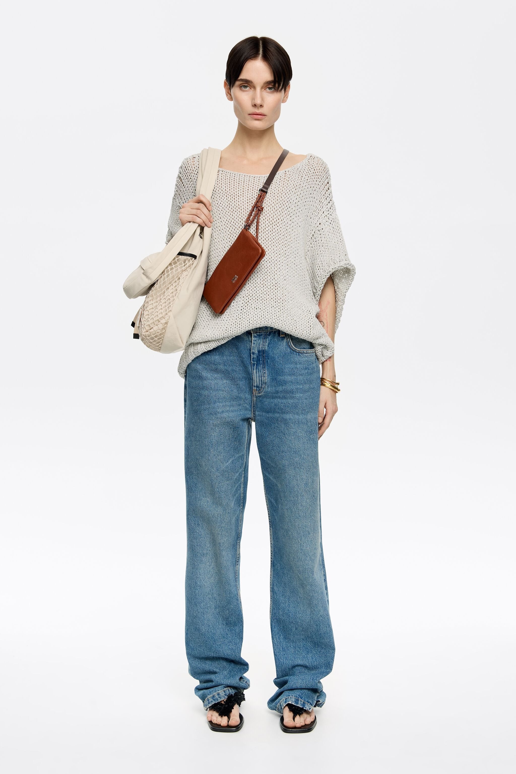 Silver oversize lurex sweater