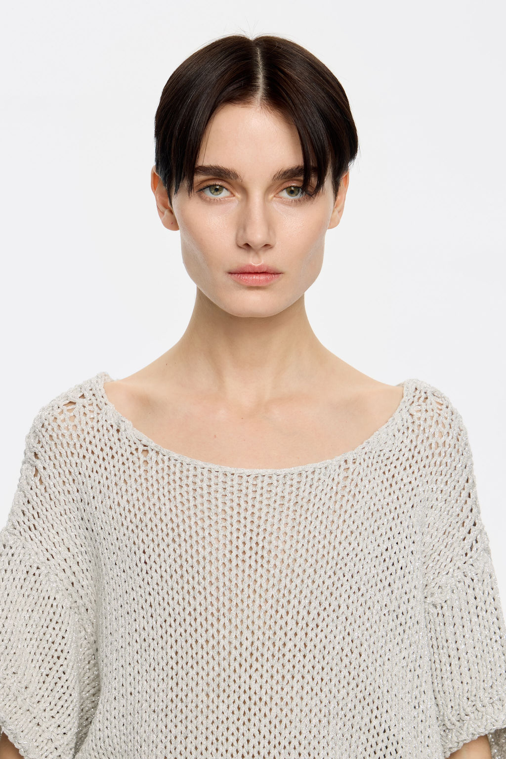 Silver oversize lurex sweater