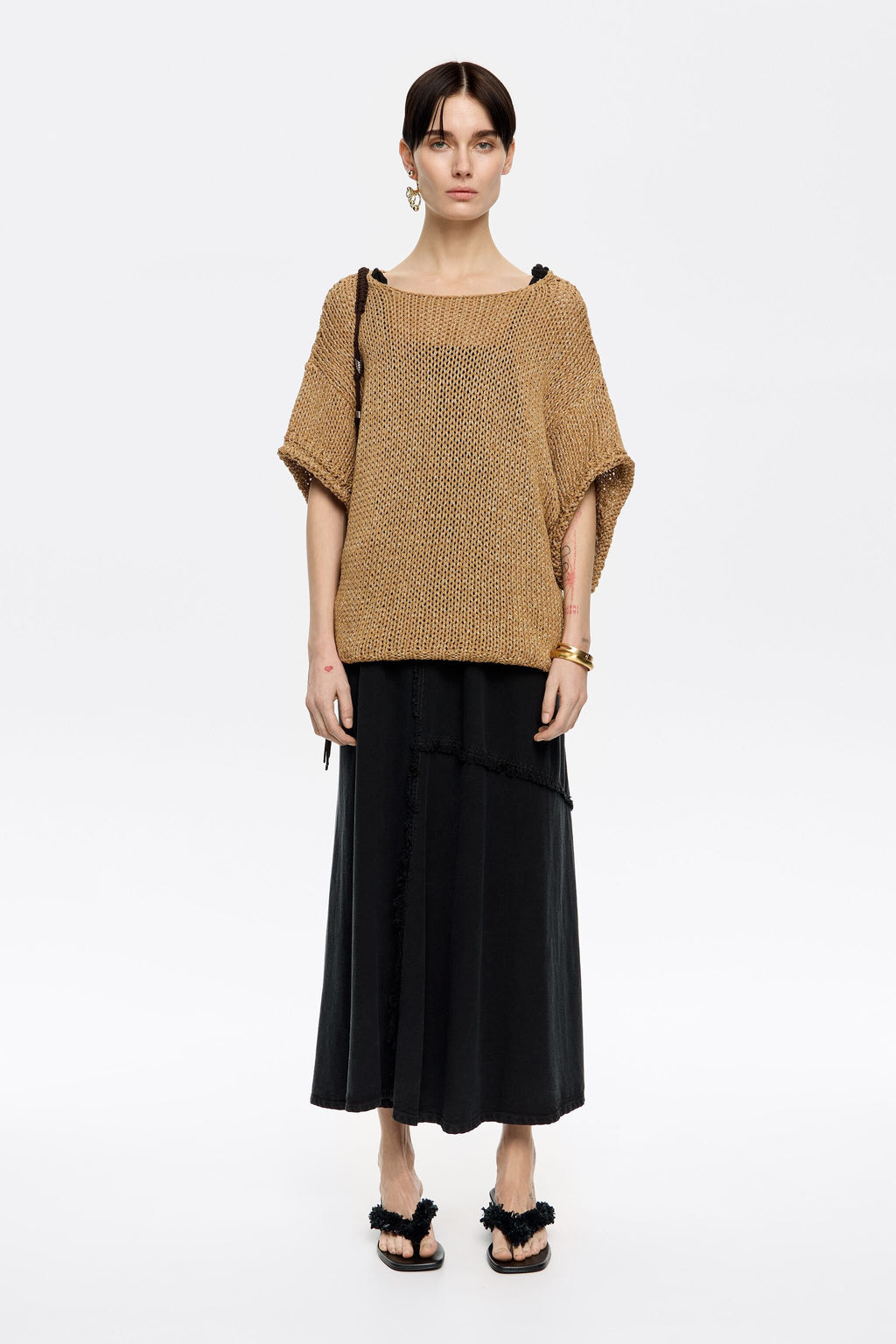 Gold oversize lurex sweater