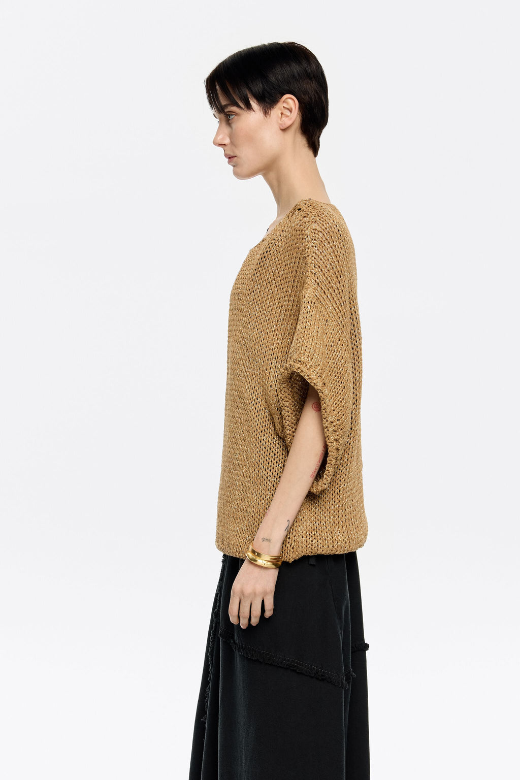 Gold oversize lurex sweater