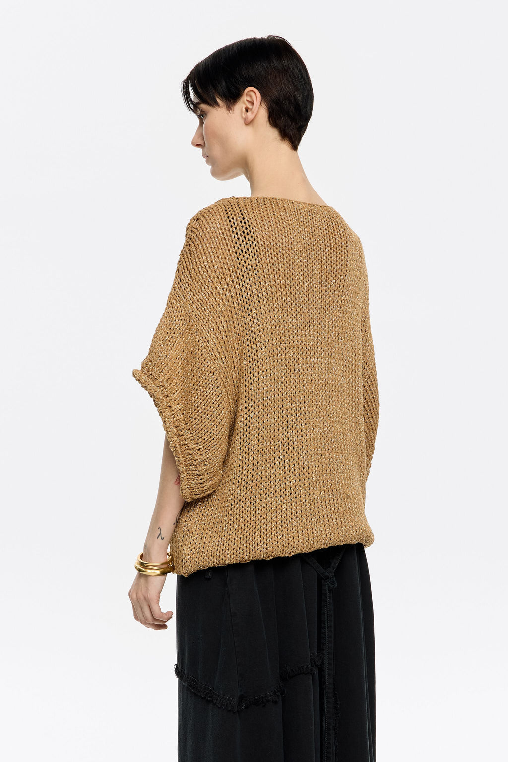 Gold oversize lurex sweater