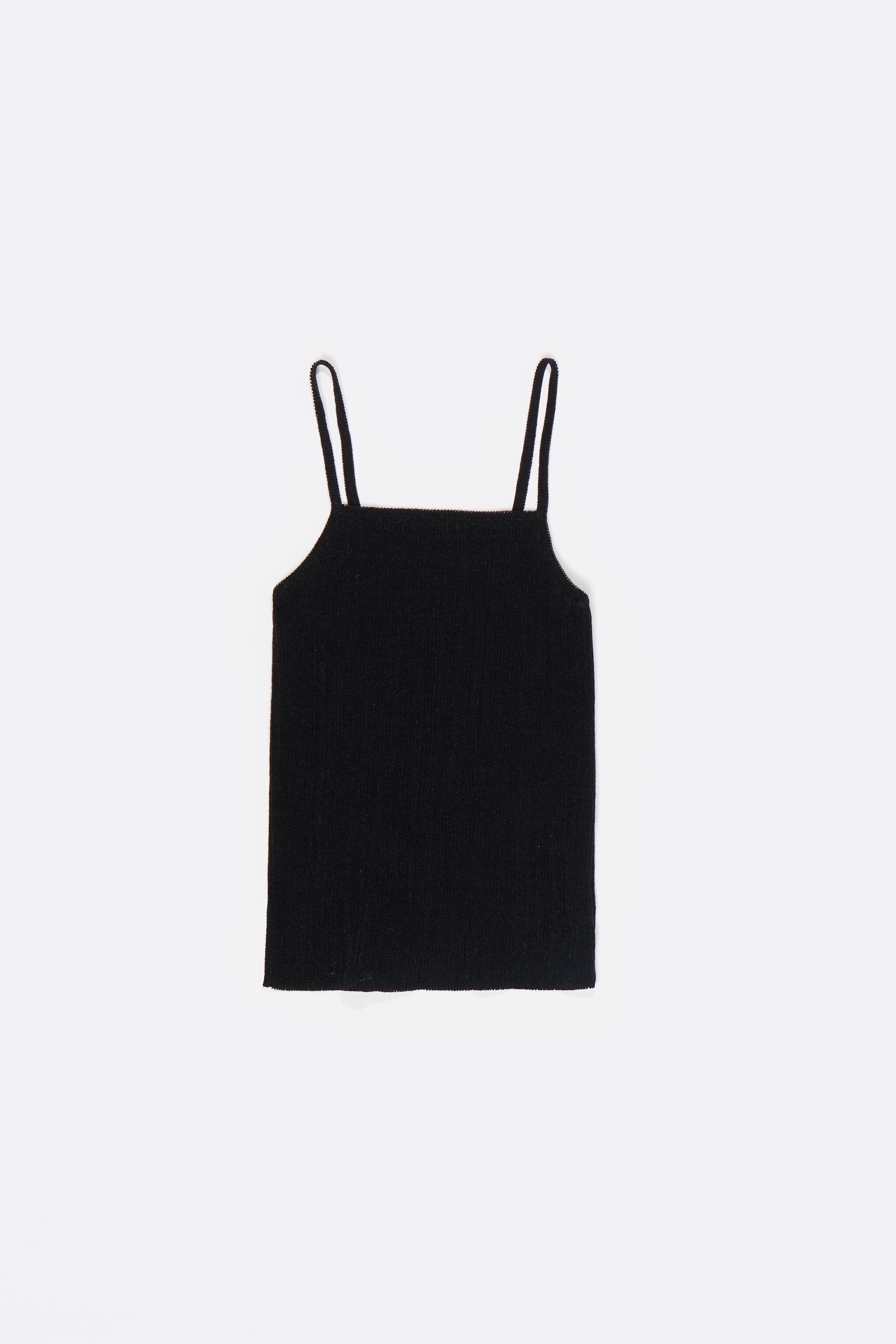 Black open back knit top