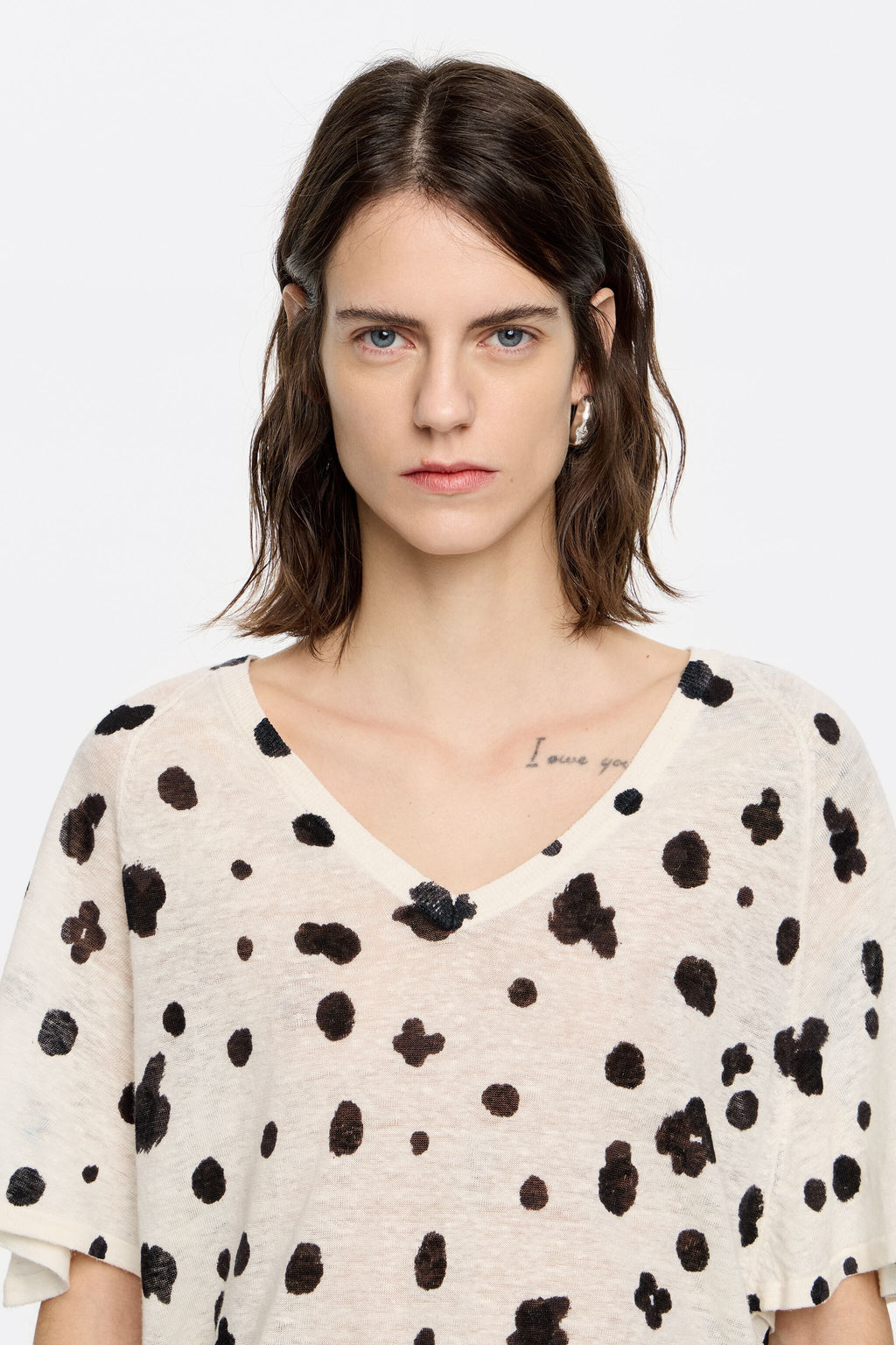 Ivory Graindots linen sweater