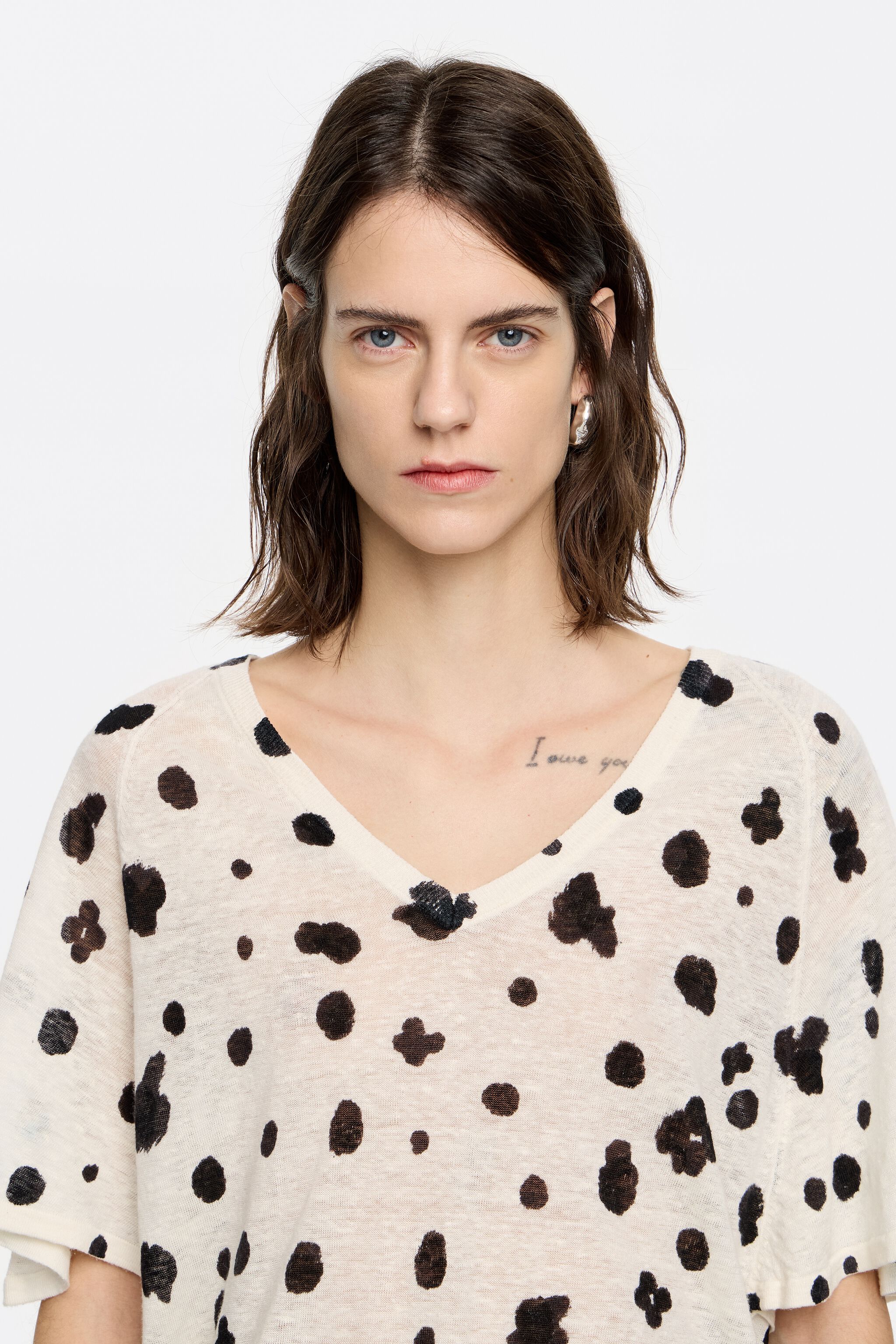 Ivory Graindots linen sweater