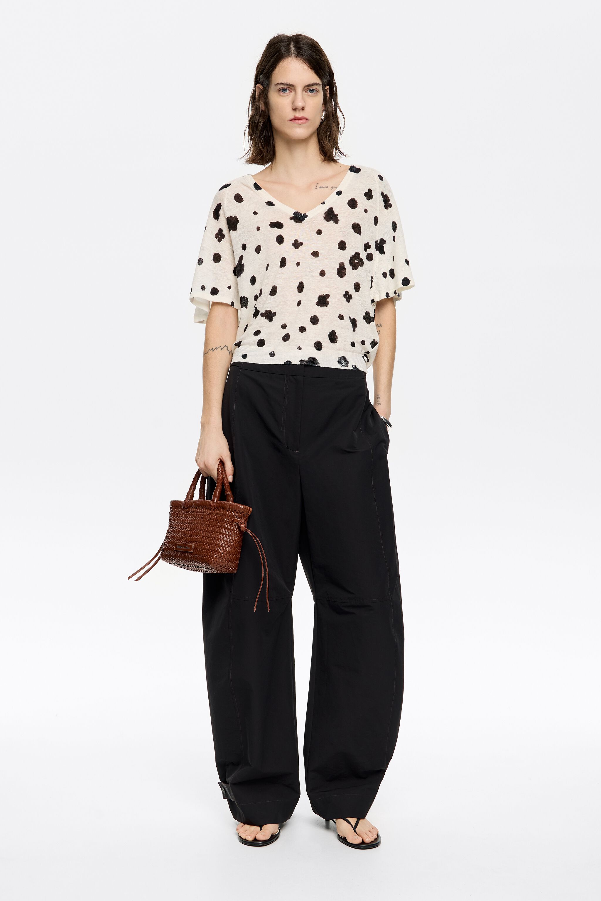 Ivory Graindots linen sweater