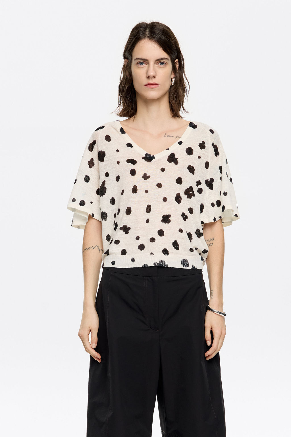 Ivory Graindots linen sweater