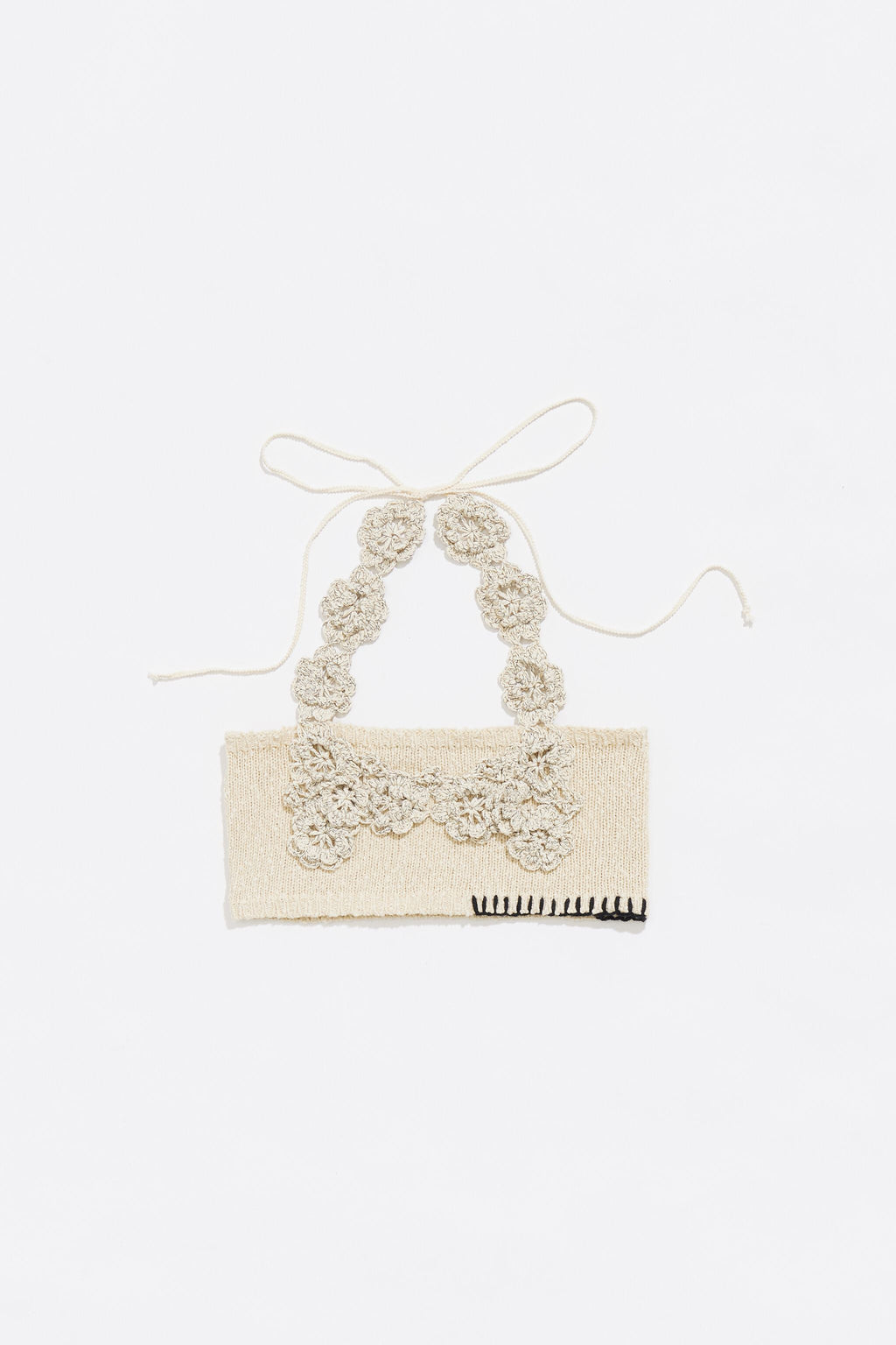 Sand floral crochet top