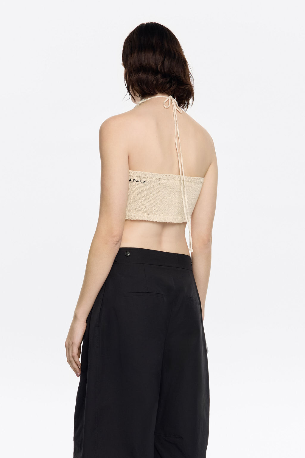 Sand floral crochet top