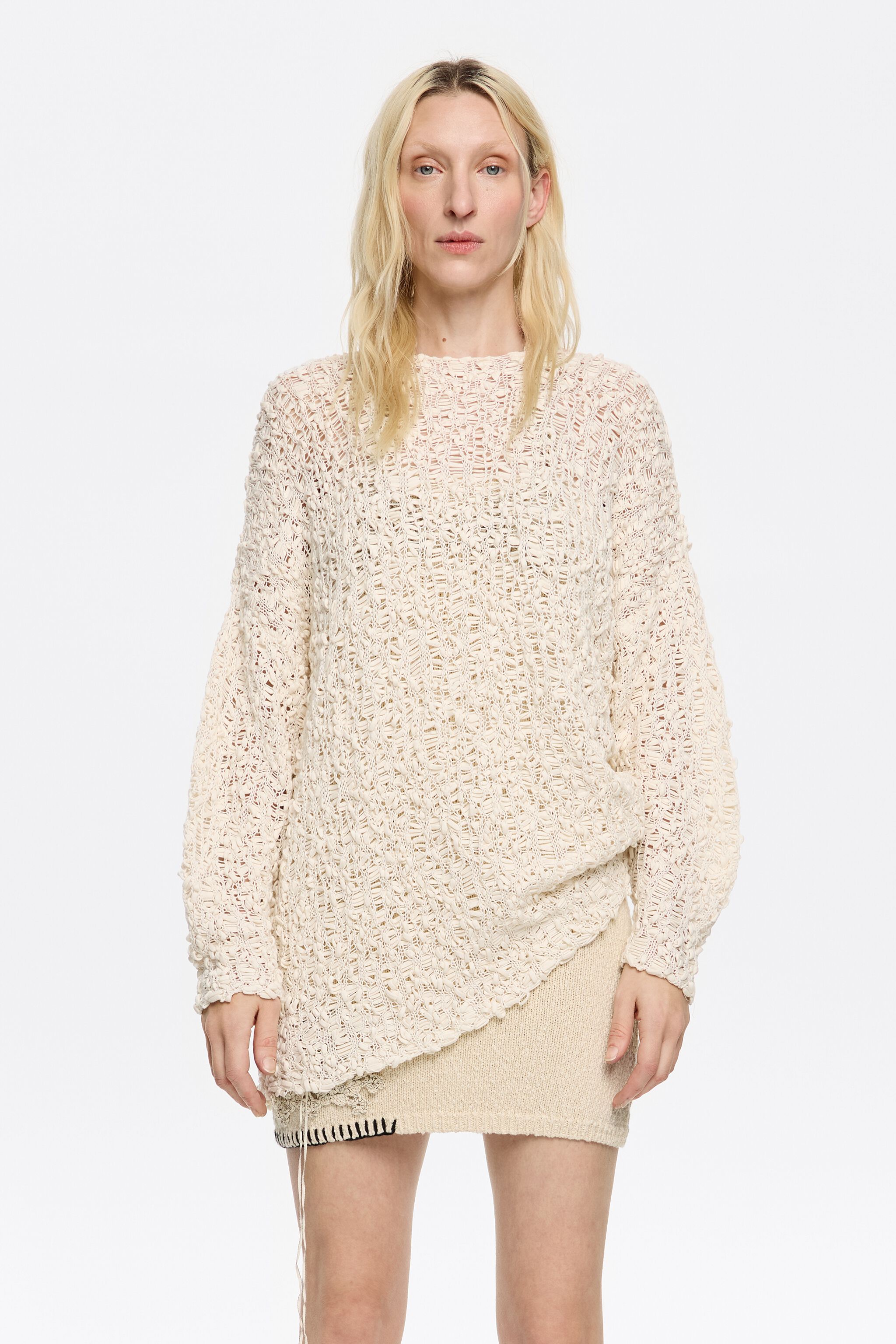 Ivory open-knit sweater
