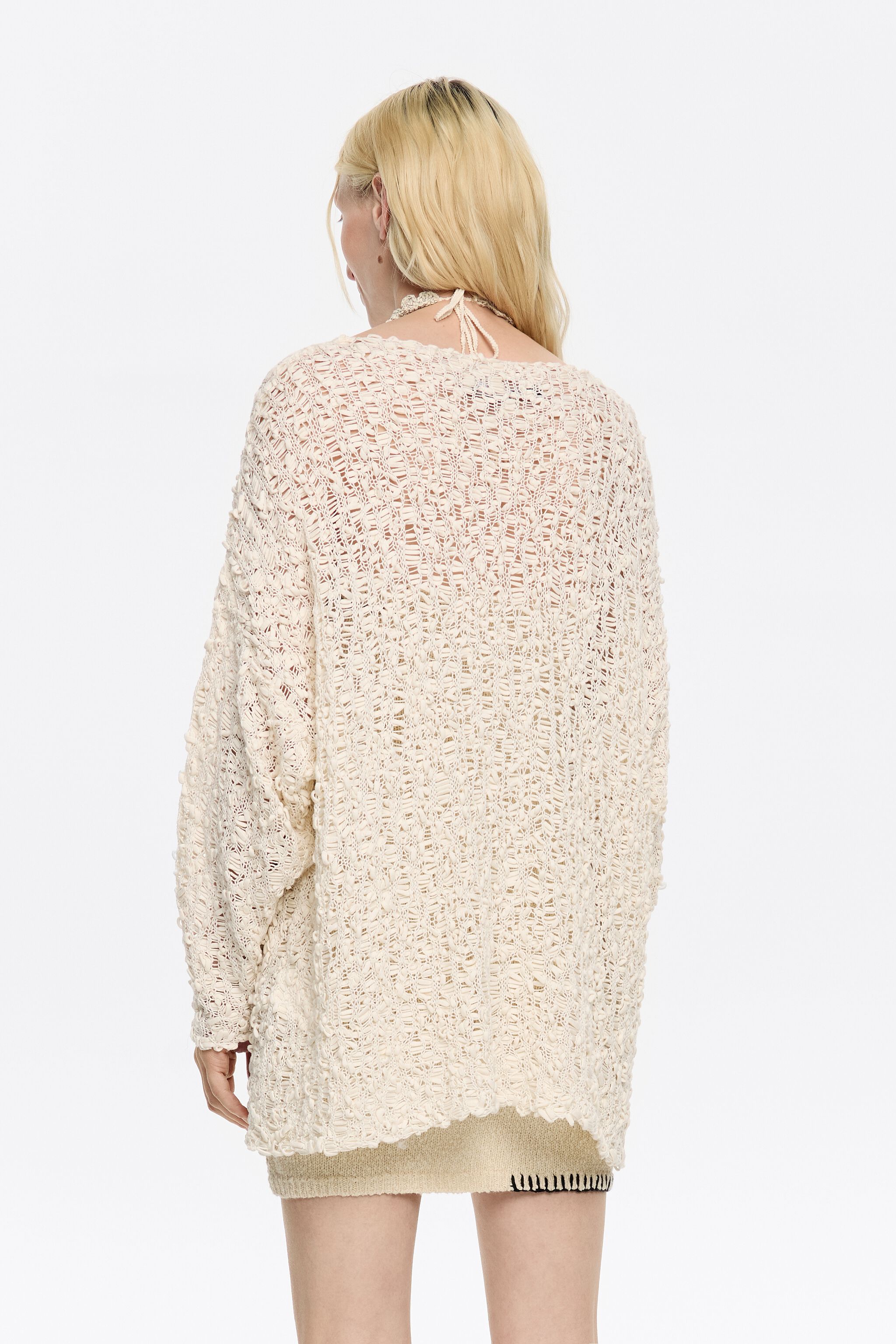 Ivory open-knit sweater