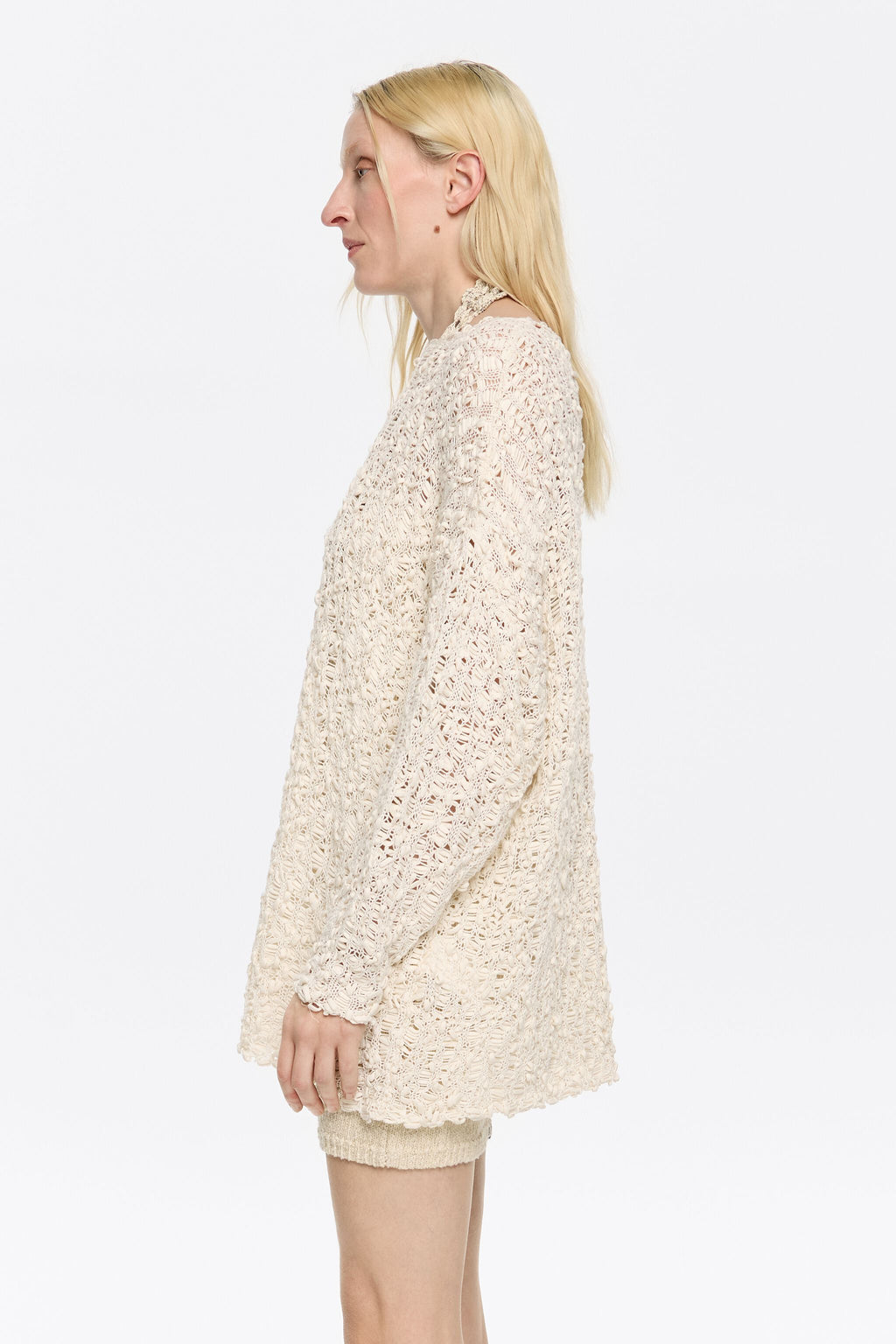 Ivory open-knit sweater