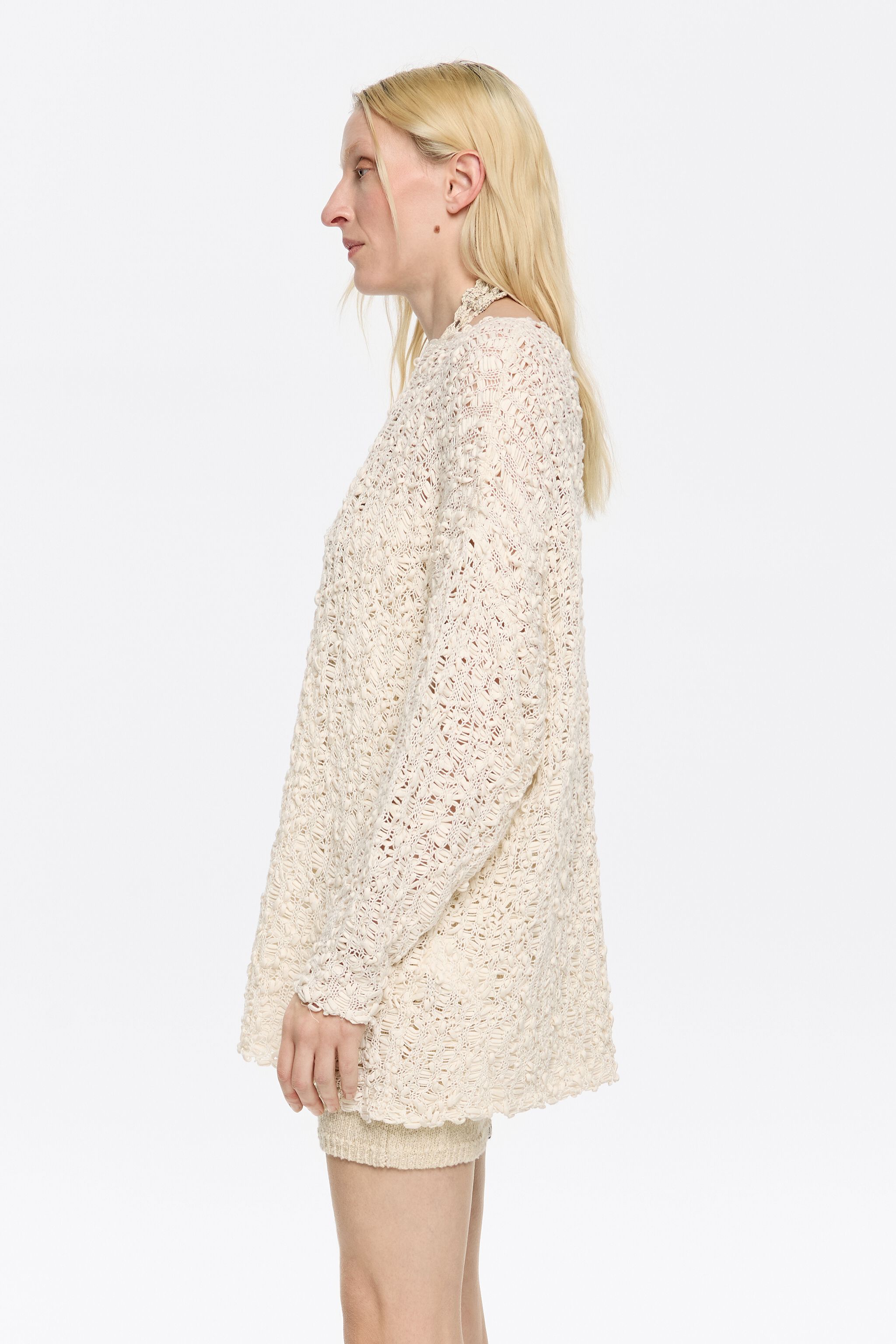Ivory open-knit sweater