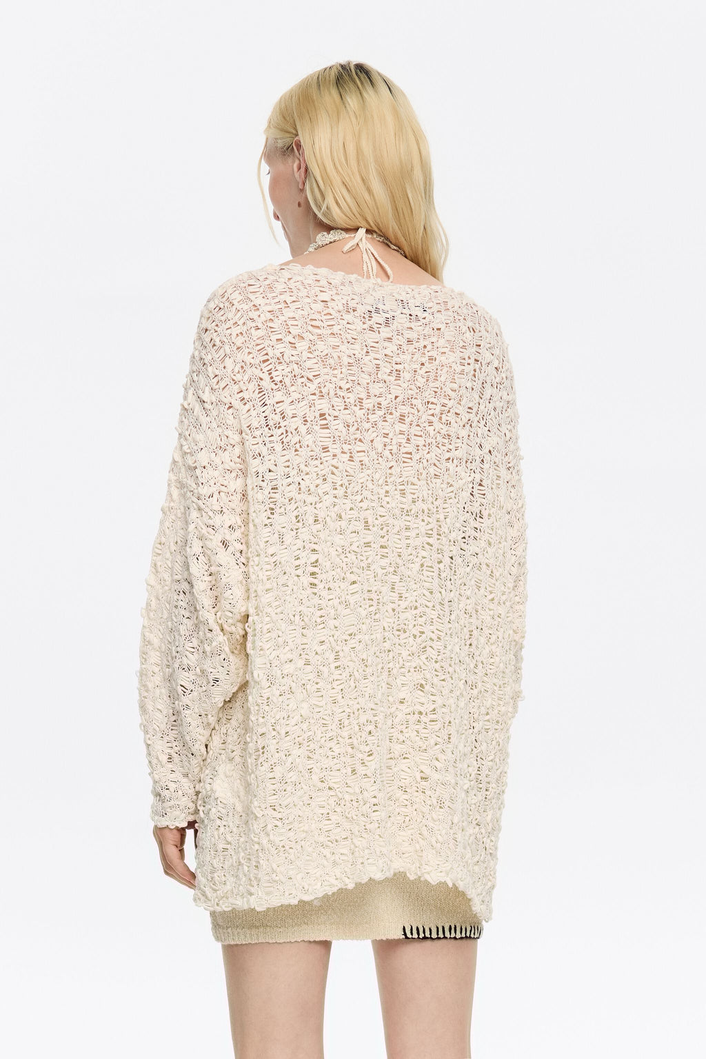 Ivory open-knit sweater