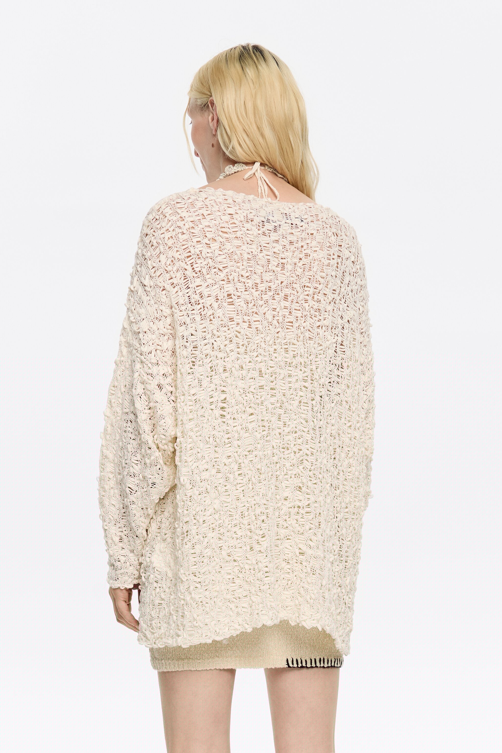 Ivory open-knit sweater