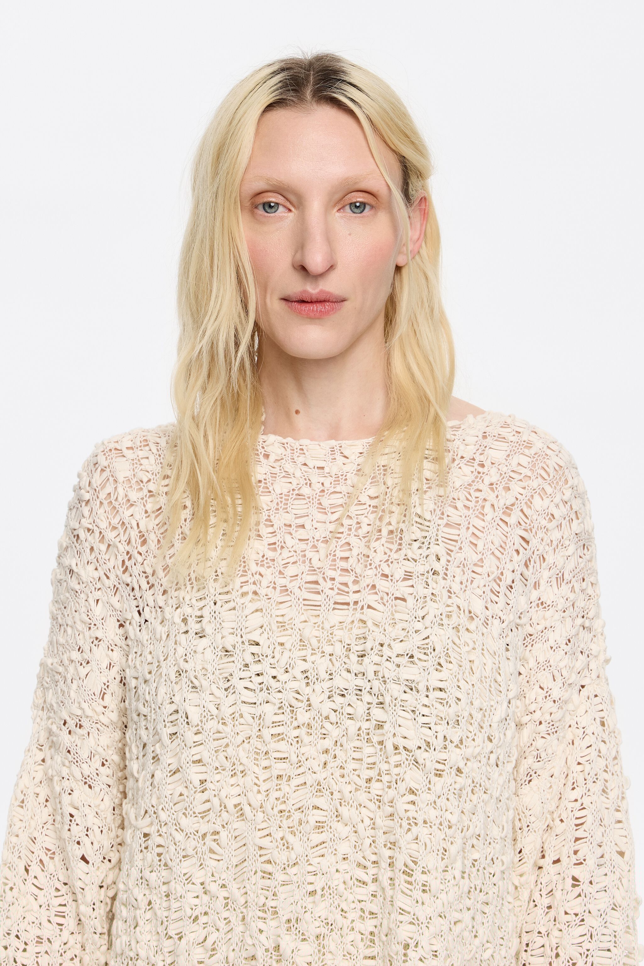 Ivory open-knit sweater
