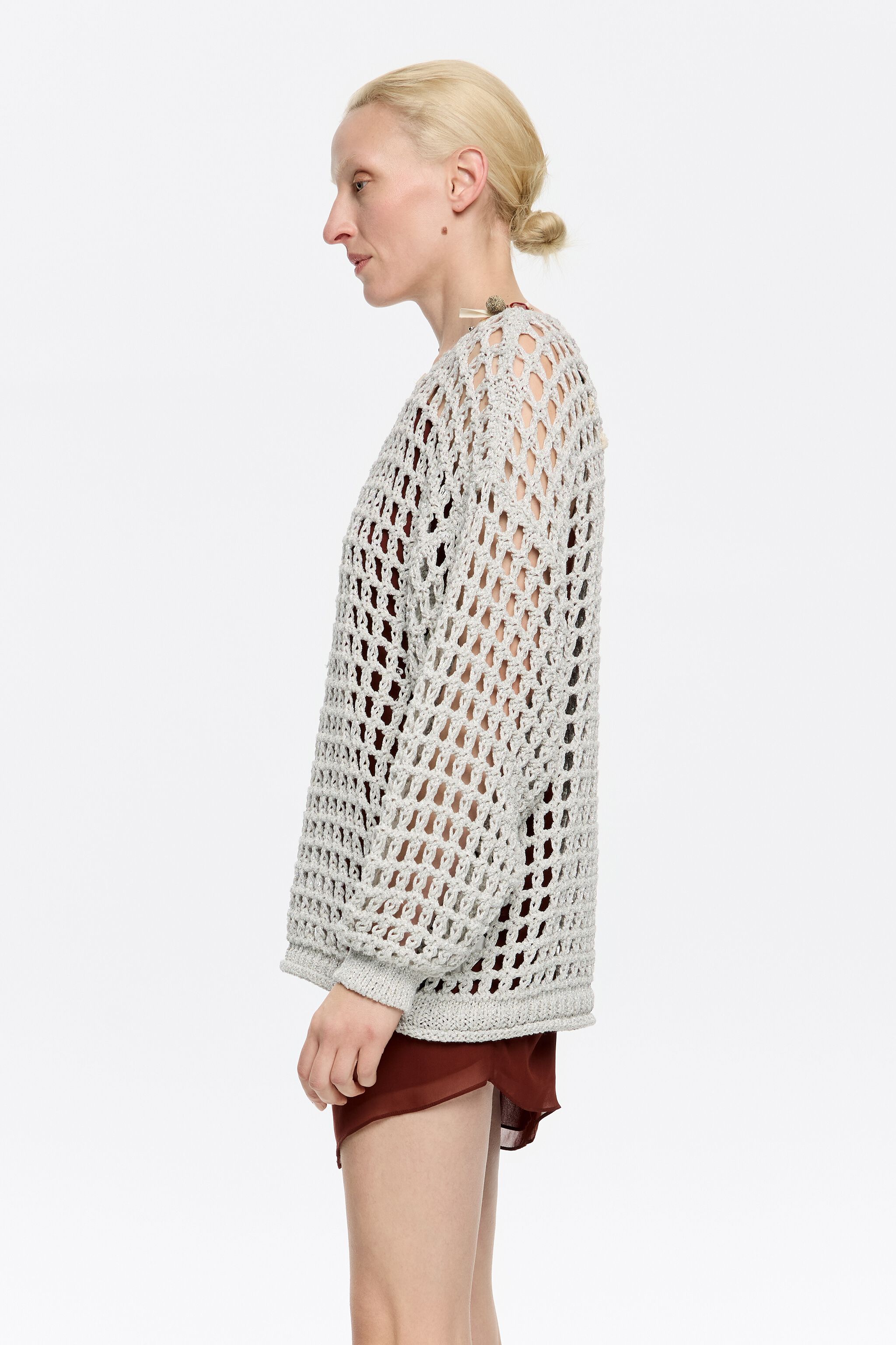 Silver openwork maxi jumper