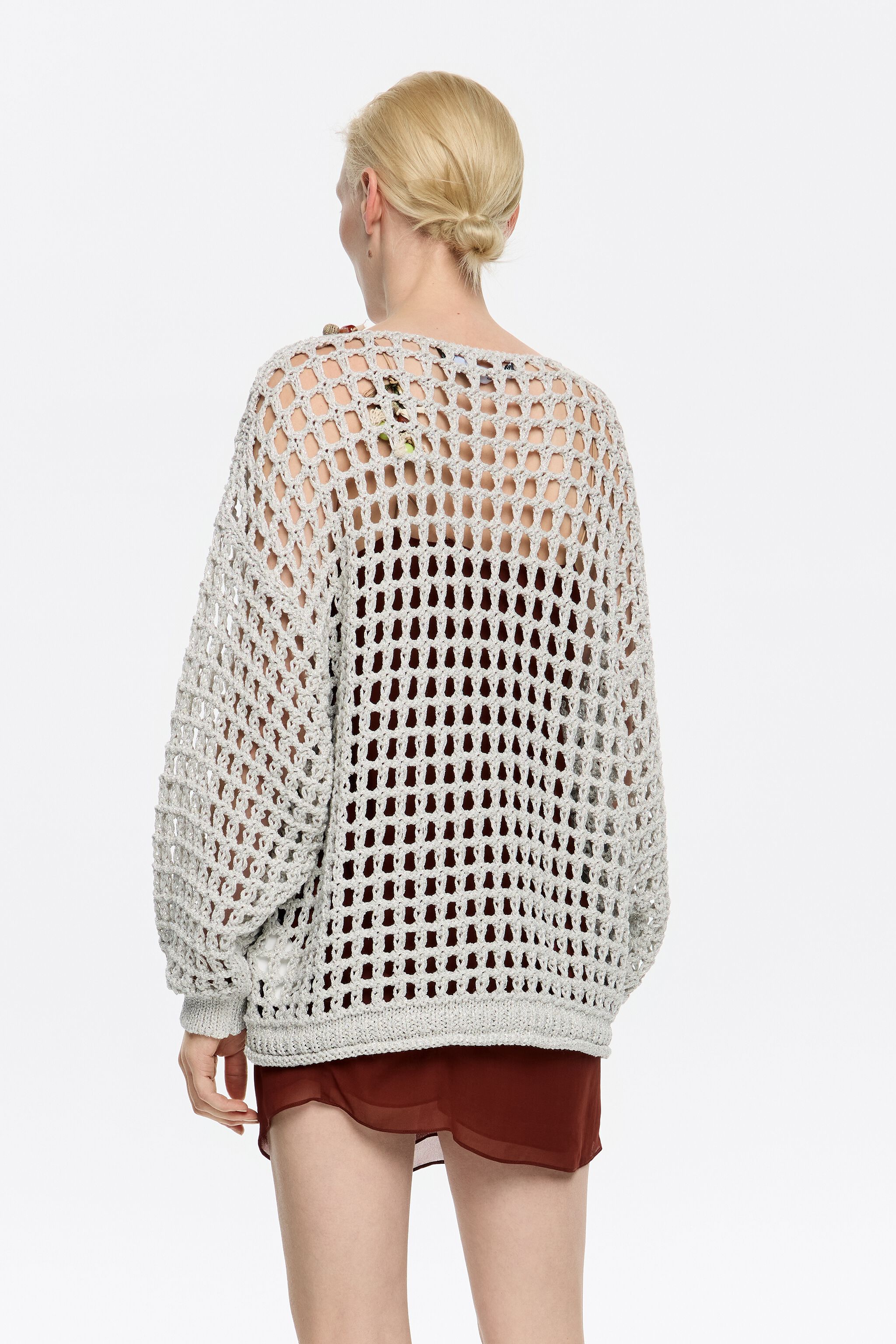 Silver openwork maxi jumper