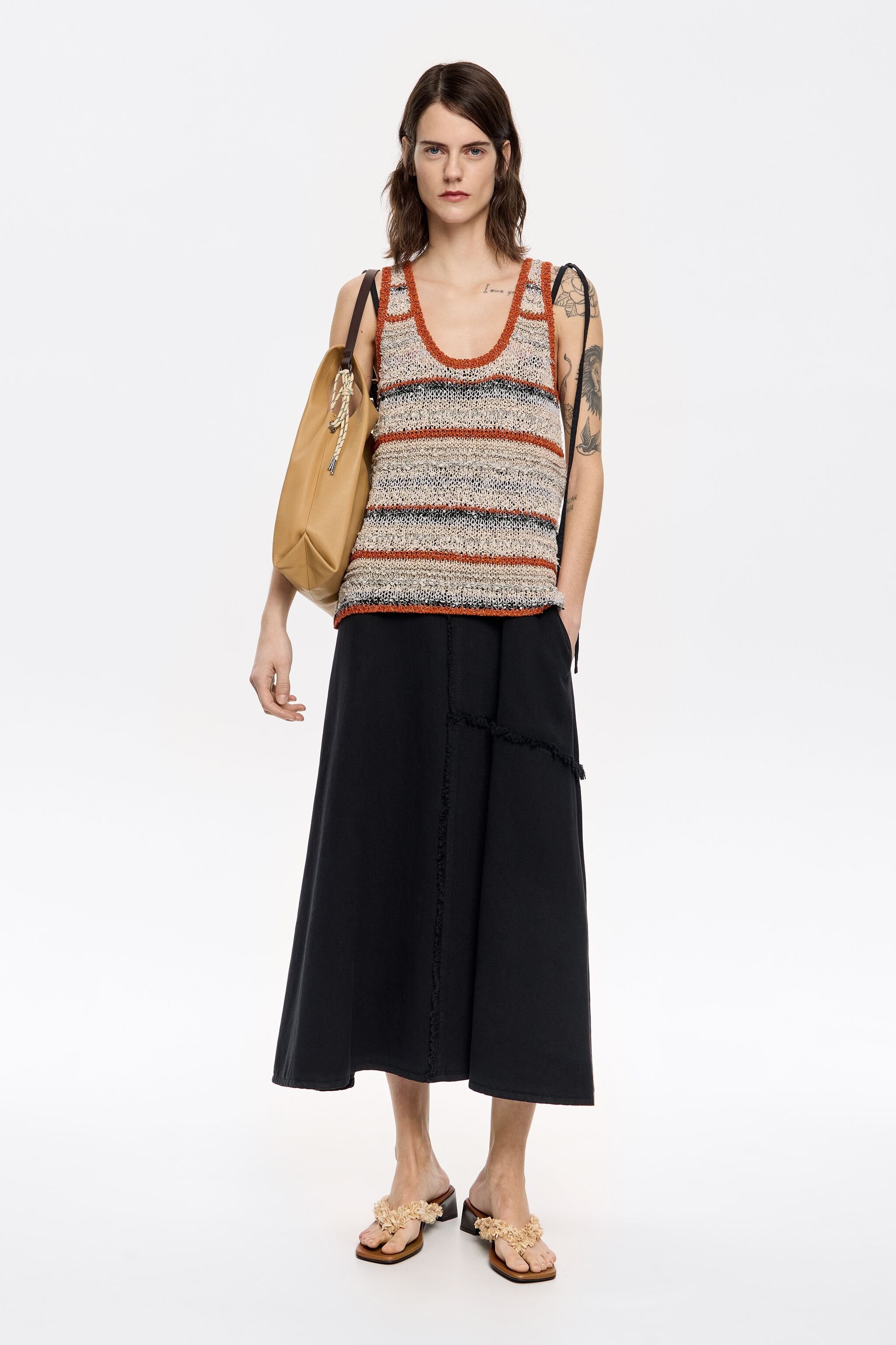 Sand striped top