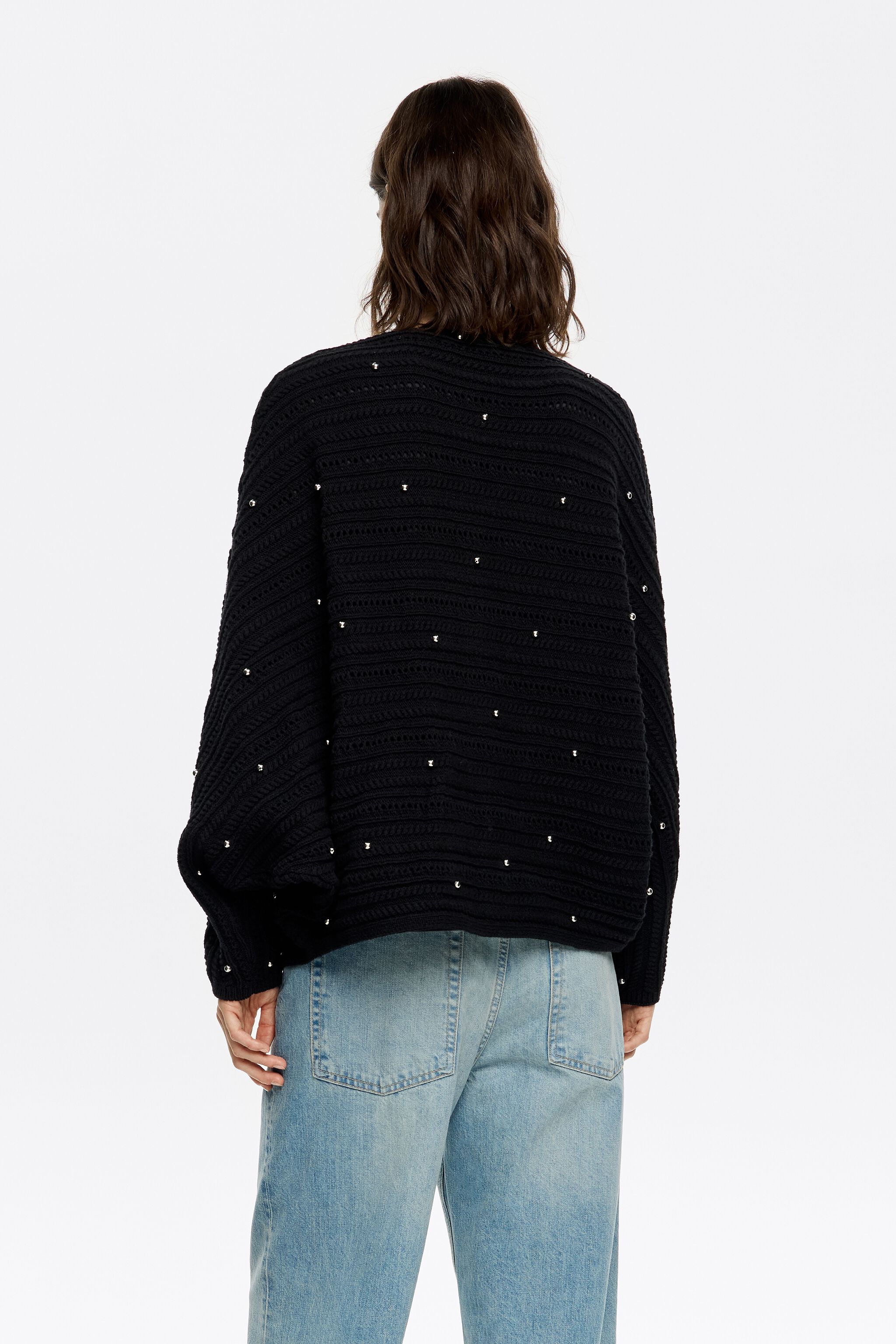 Black batwing sleeve cardigan