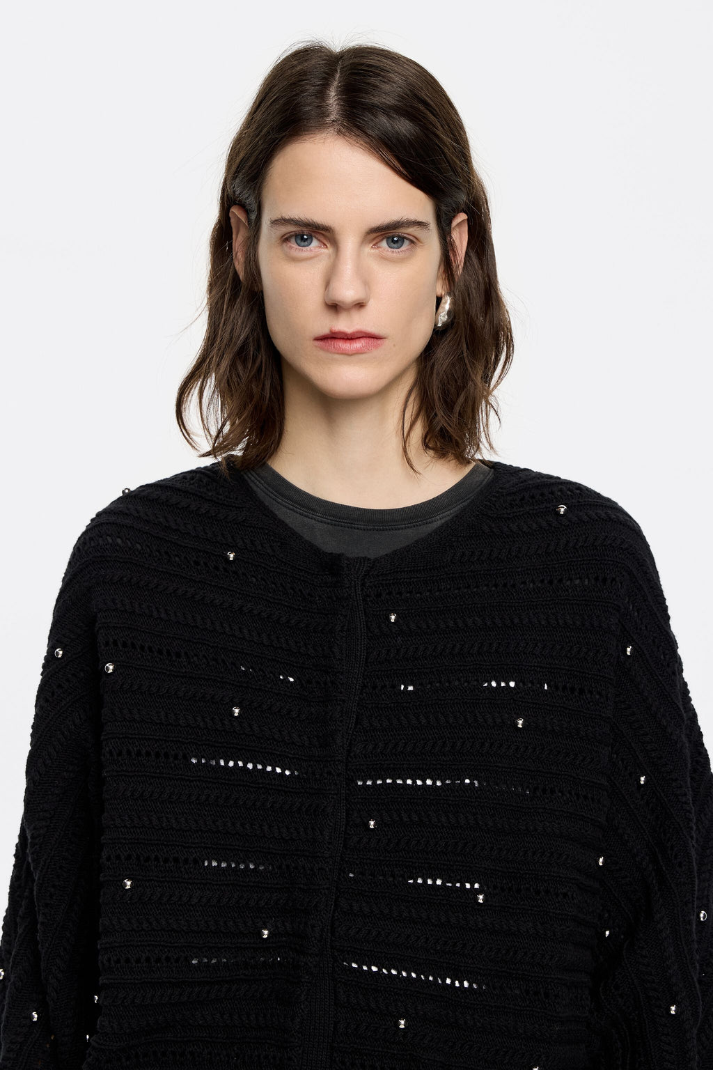 Black batwing sleeve cardigan