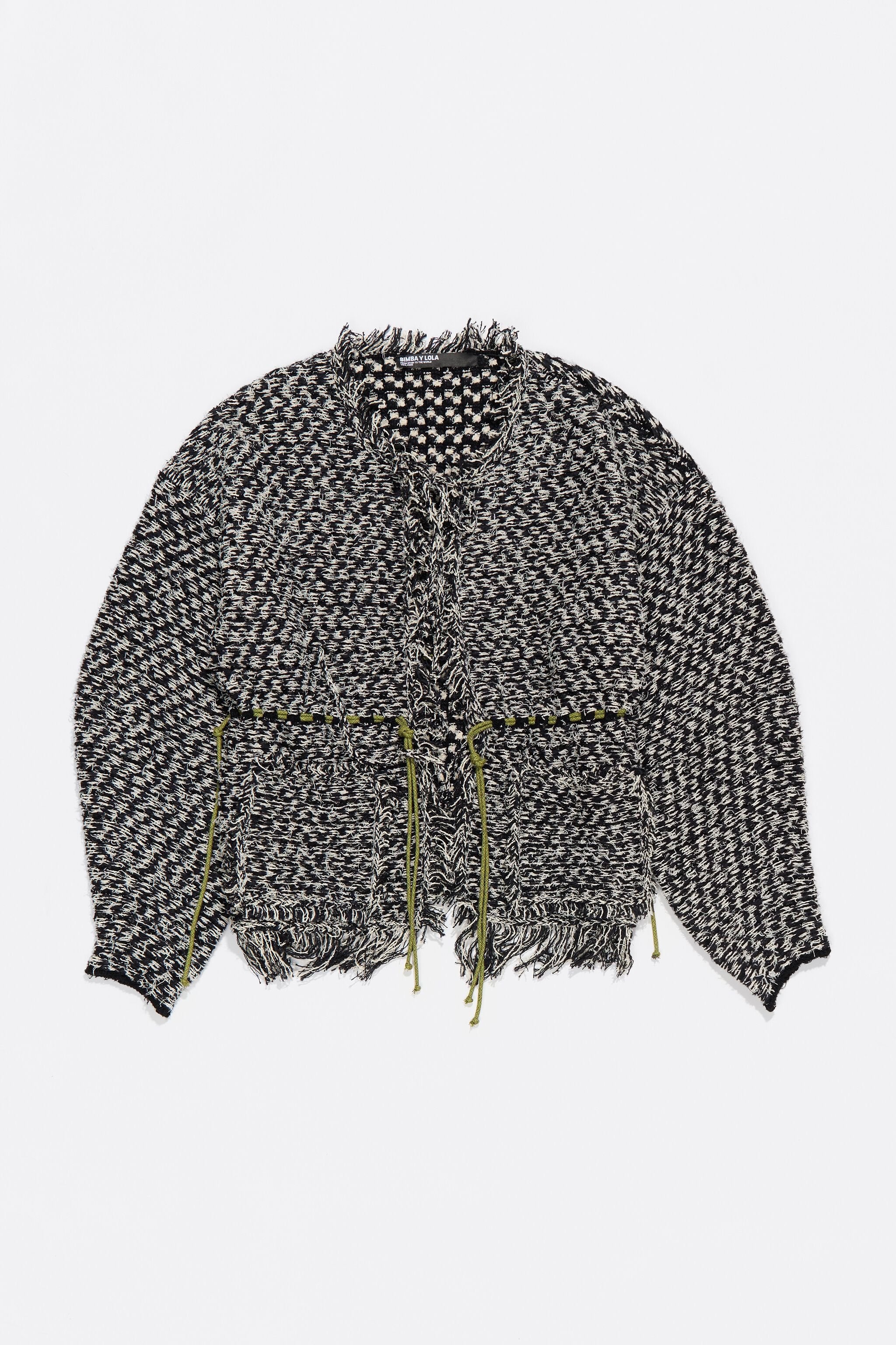 Long straight black cardigan