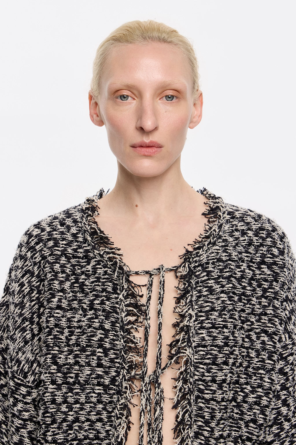 Long straight black cardigan