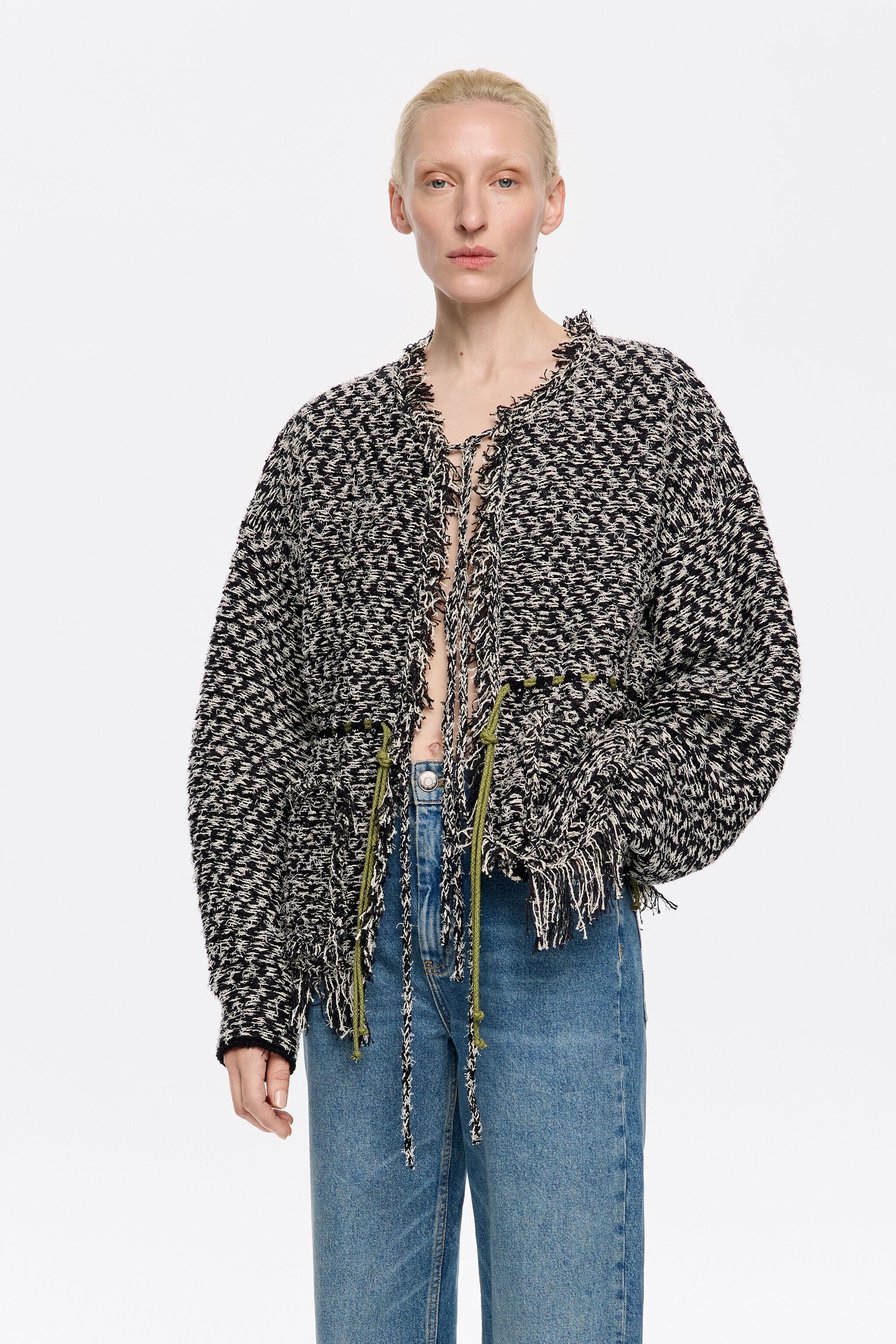 Long straight black cardigan