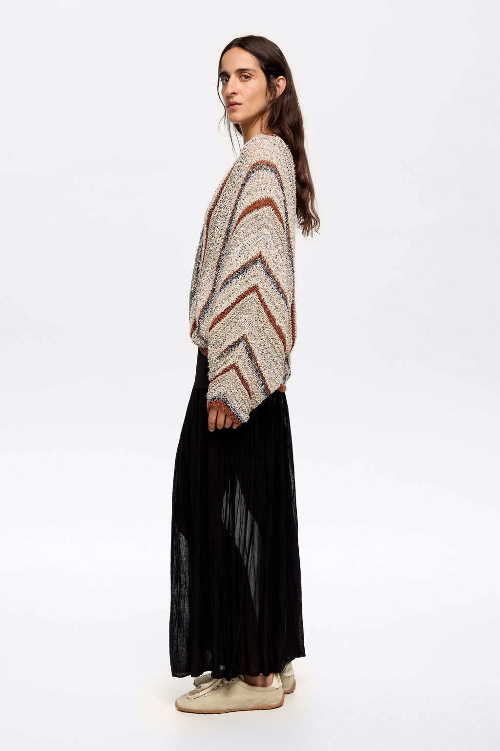 Sand striped cardigan