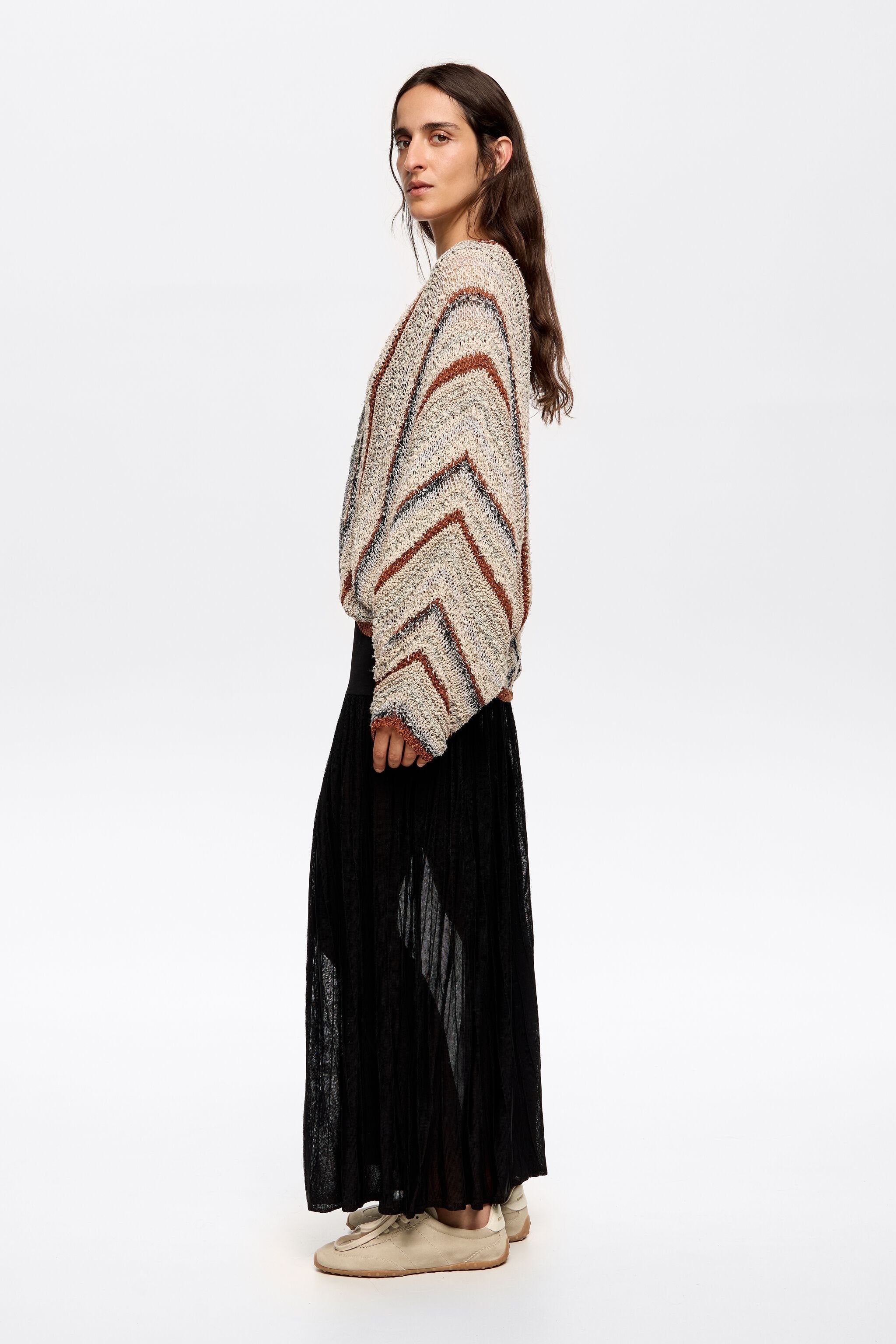 Sand striped cardigan