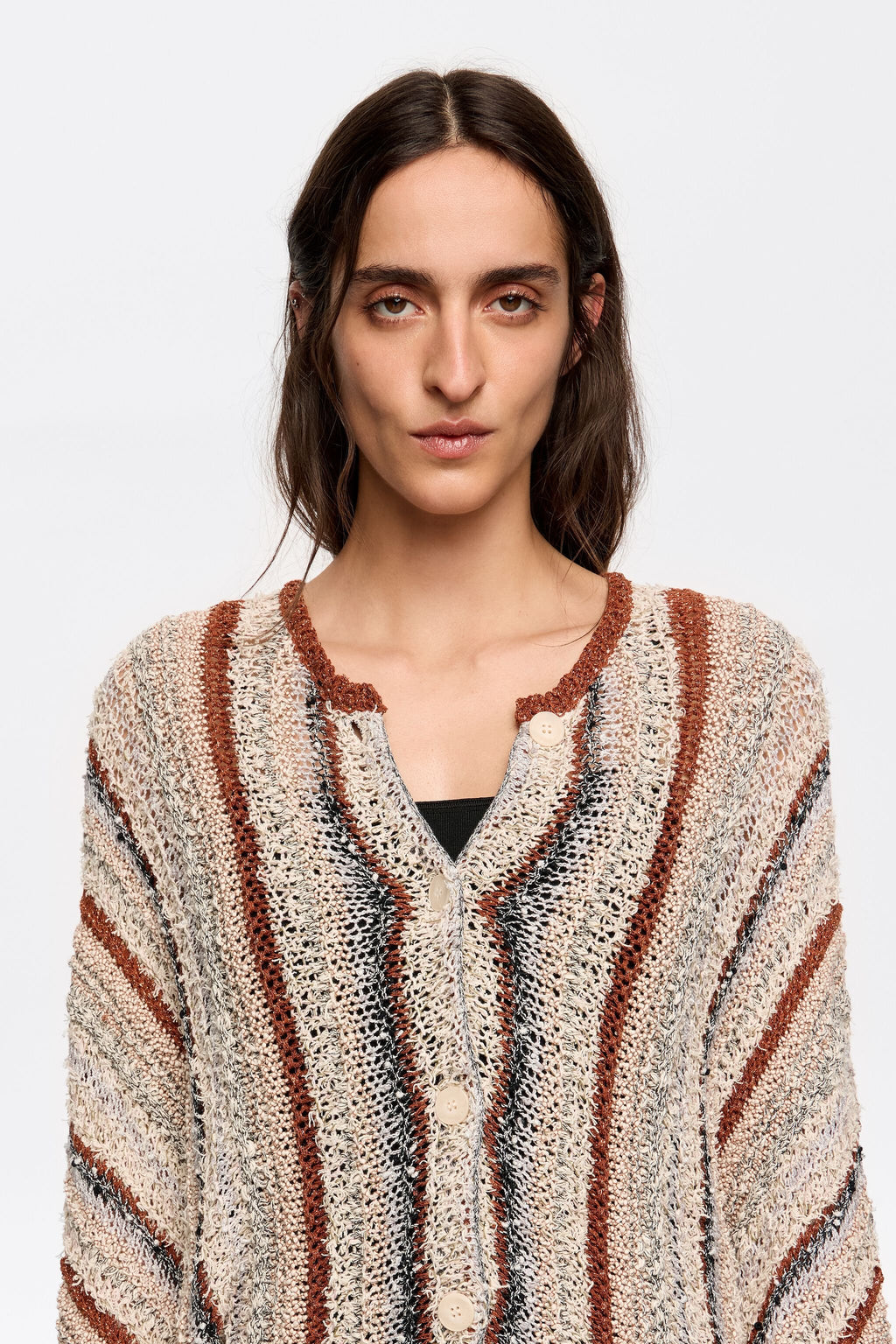 Sand striped cardigan