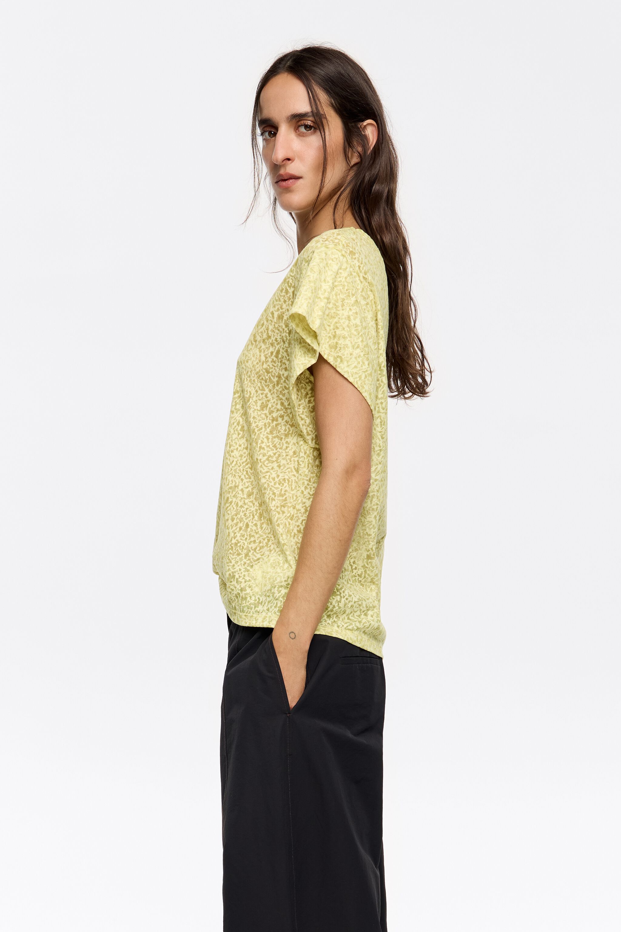 Yellow Animalspots devoré T-shirt