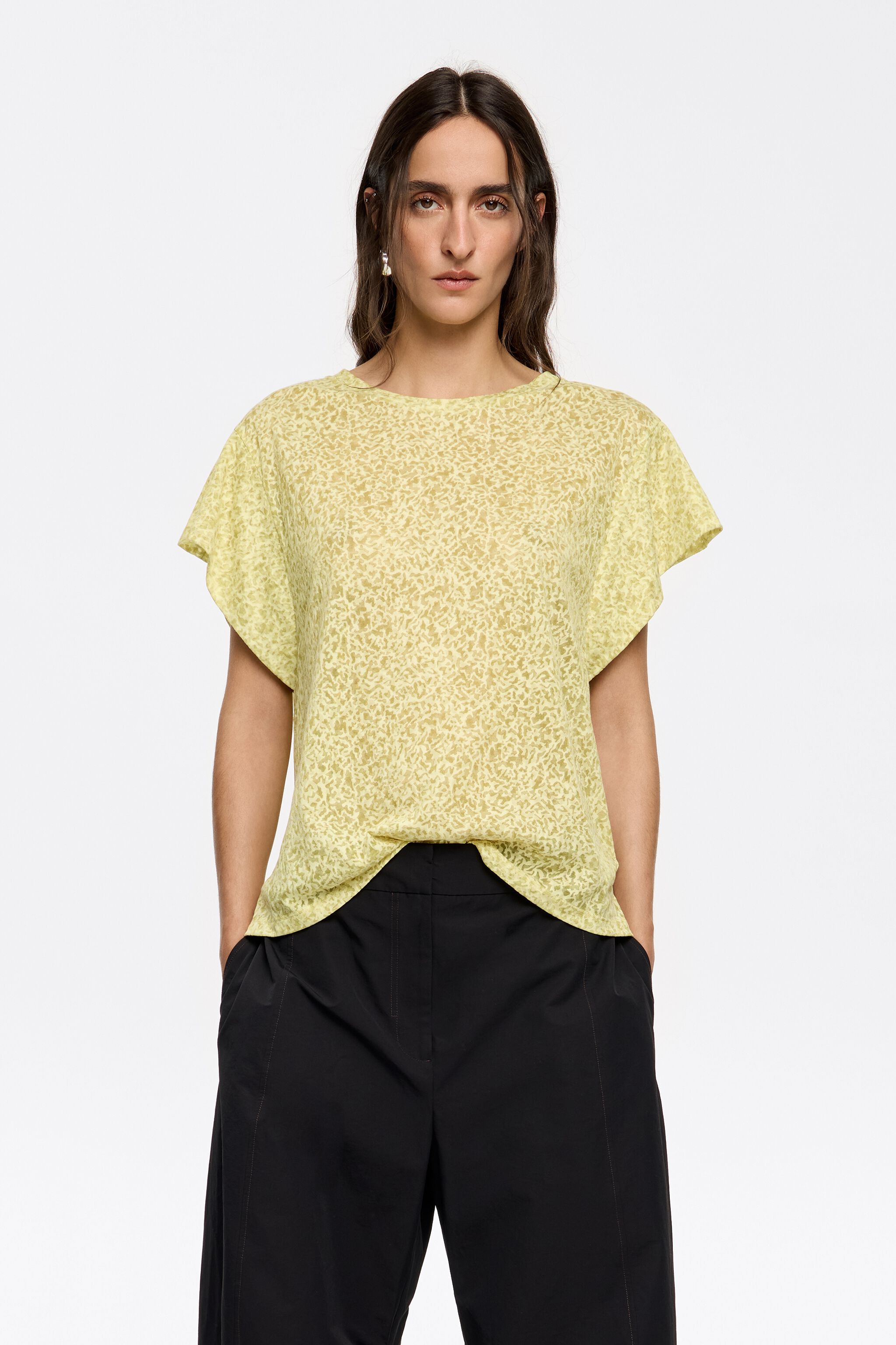 Yellow Animalspots devoré T-shirt