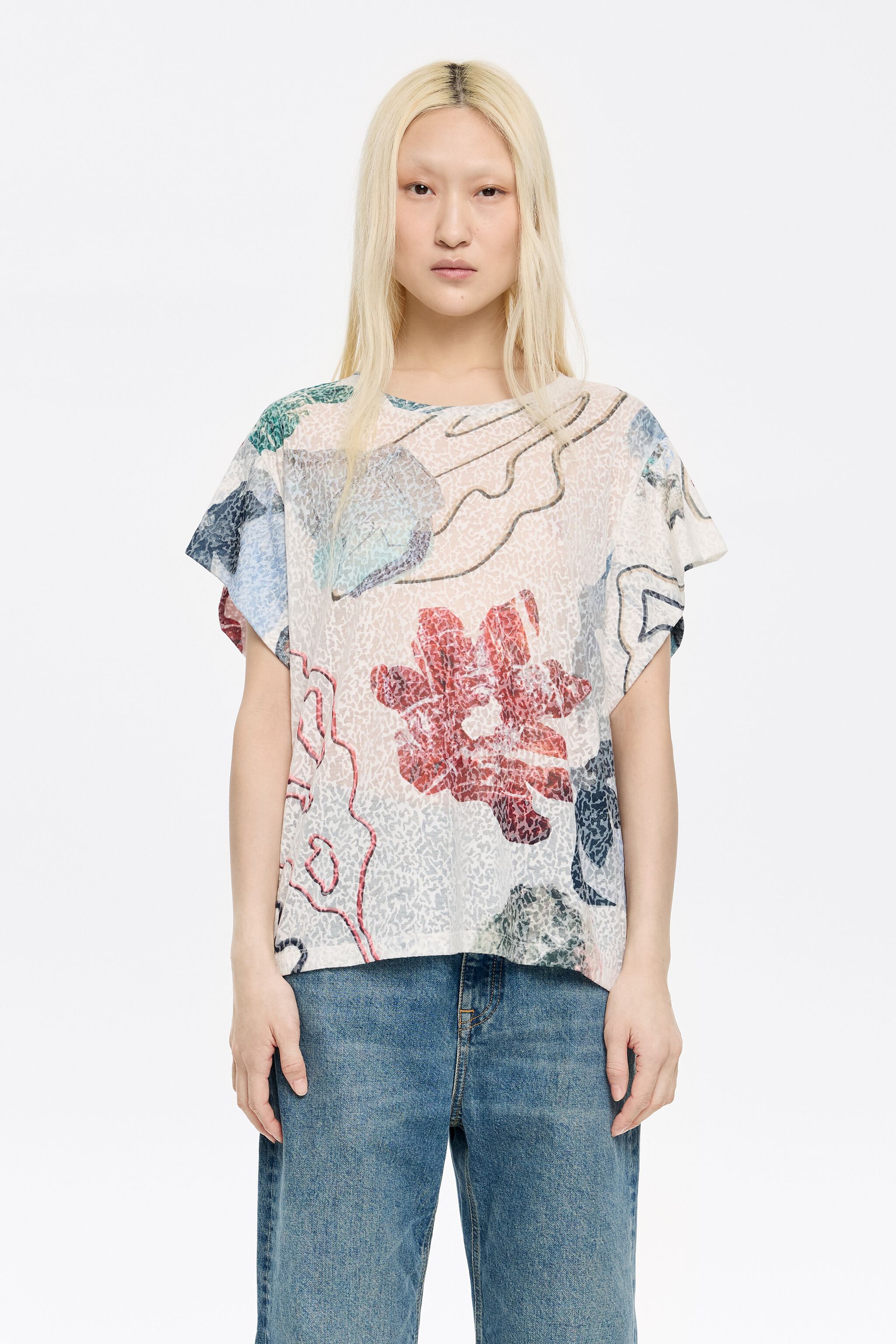 Ivory Chameleon devoré T-shirt
