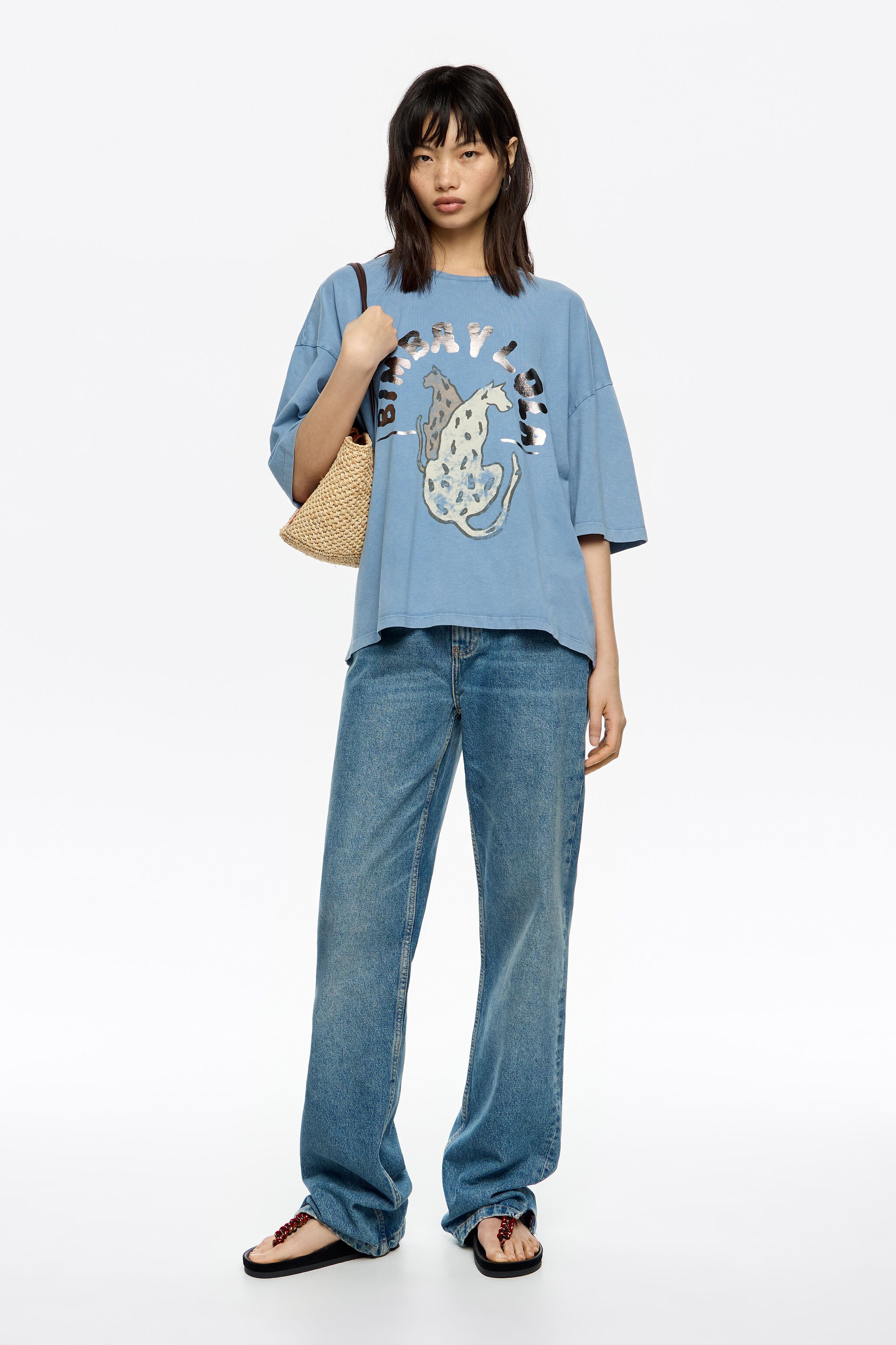 Washed blue logo T-shirt