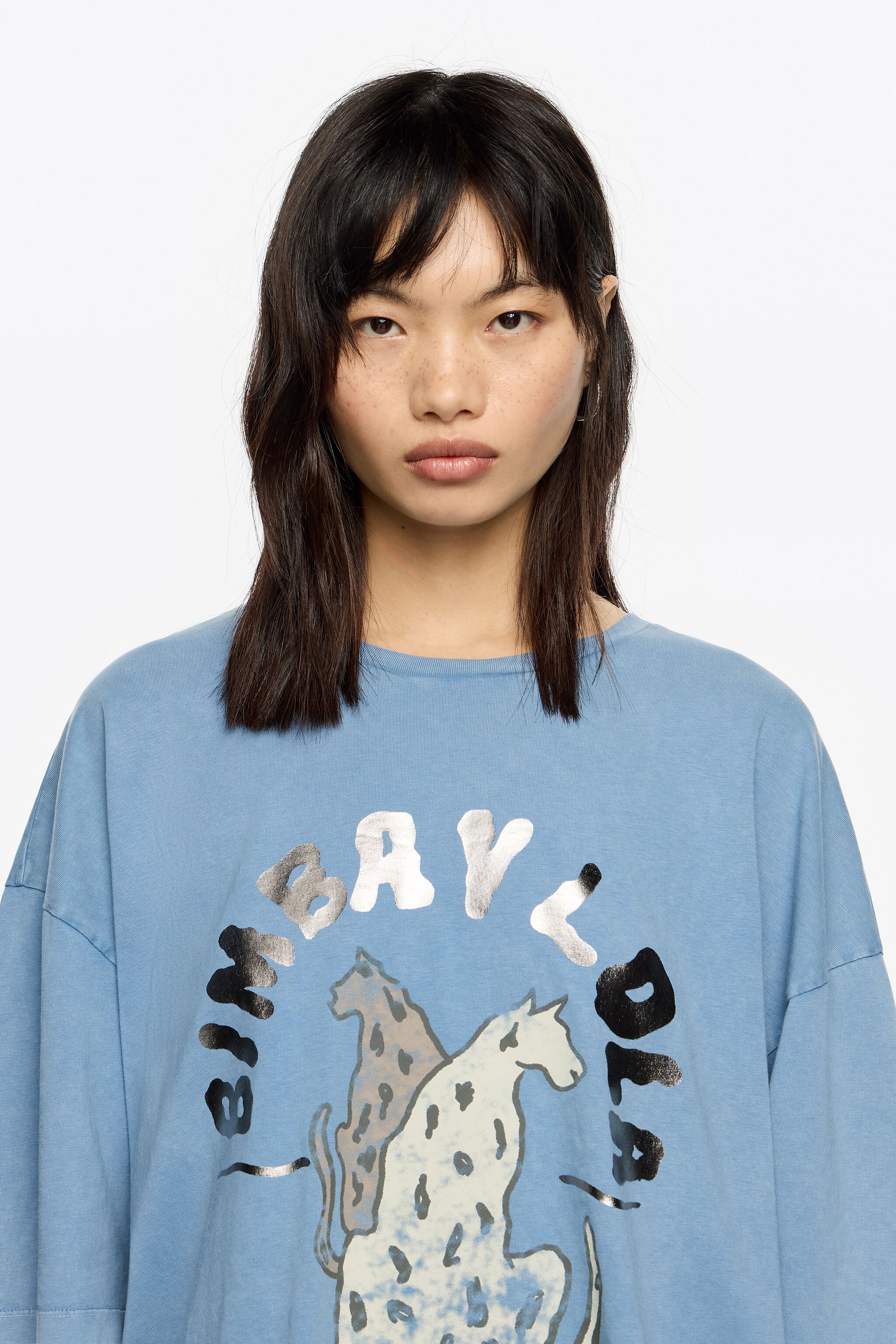 Washed blue logo T-shirt