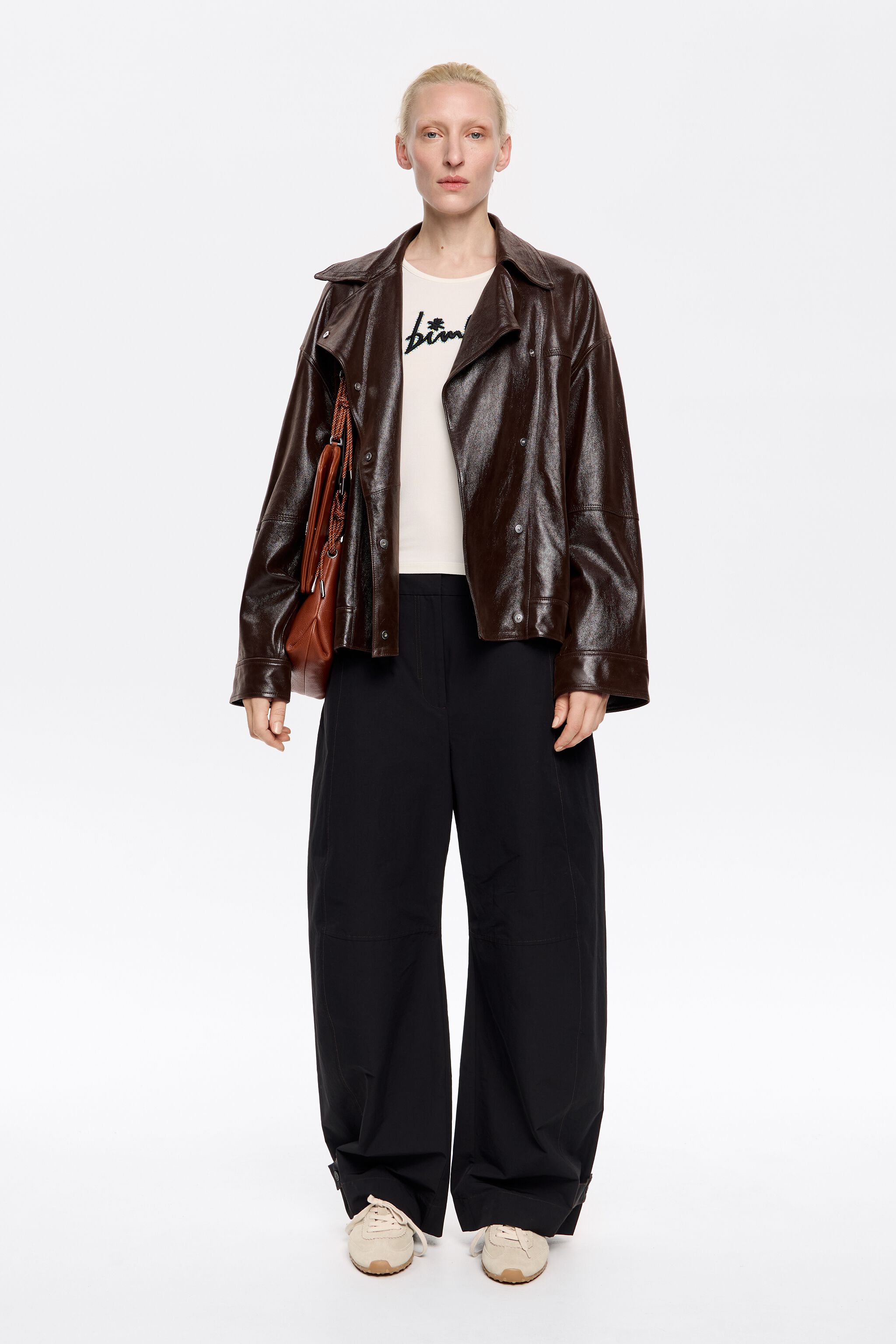 Ivory logo T-shirt with beads