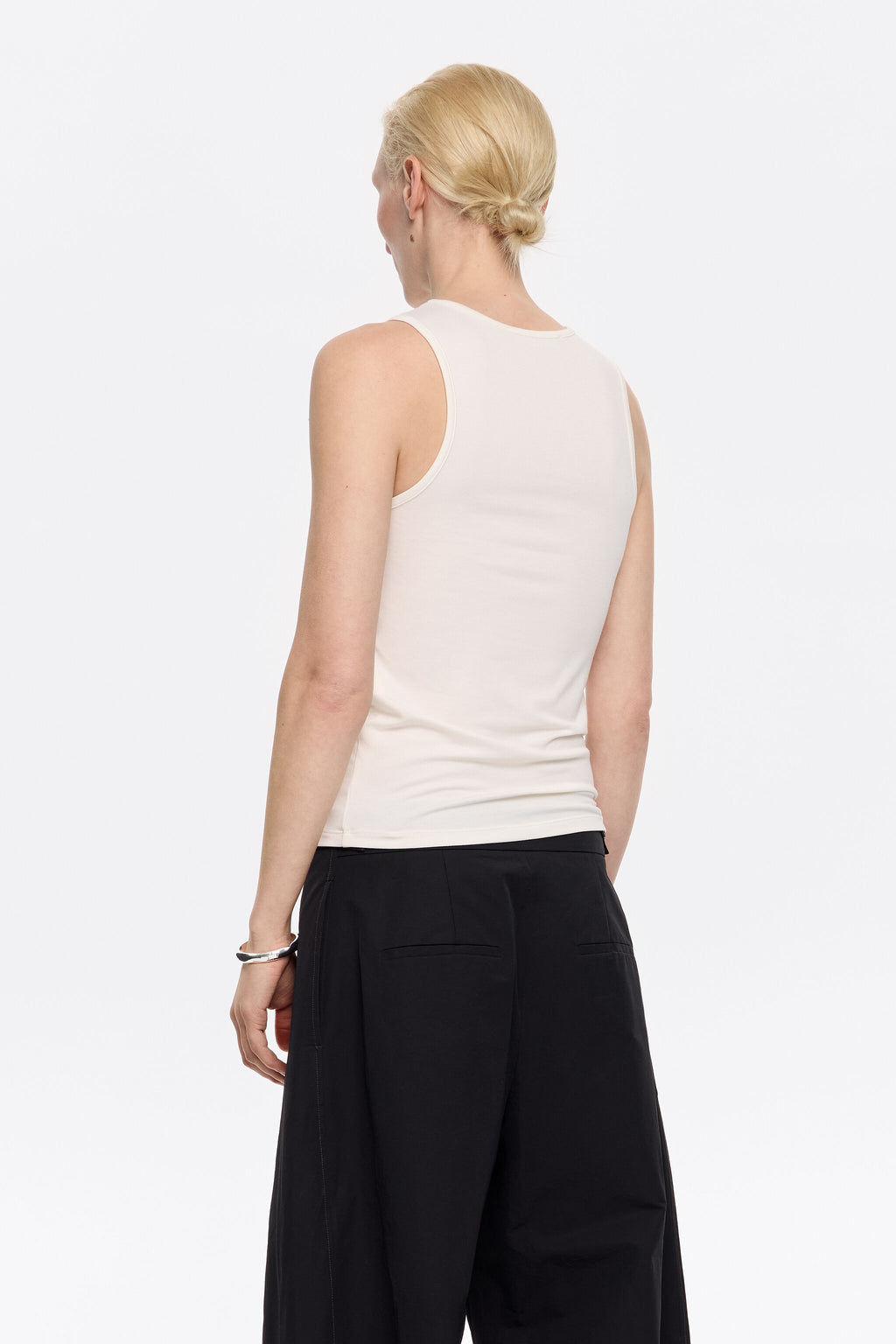 Ivory logo T-shirt with beads